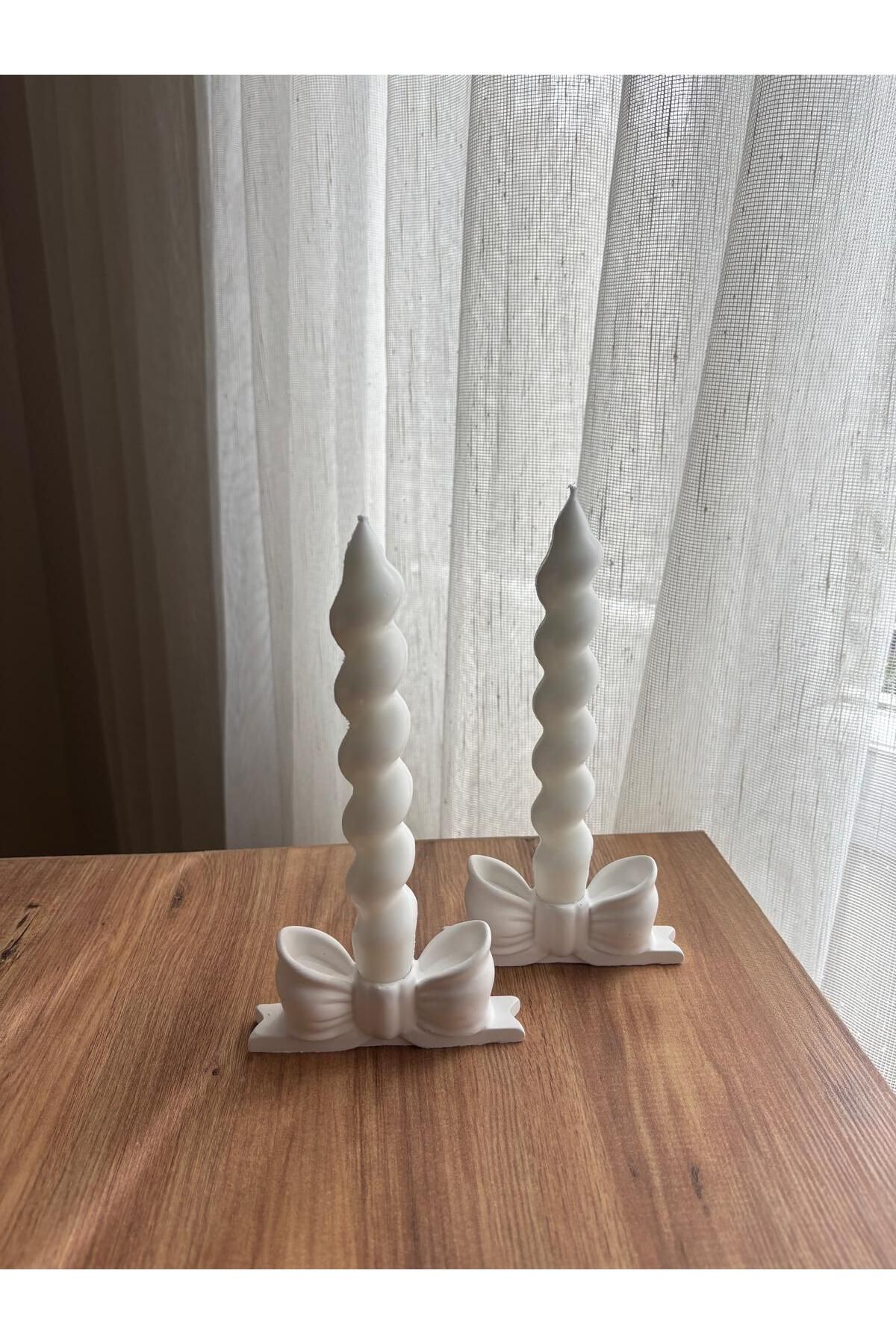 flame candle 2'Lİ FİYONK ŞAMDAN SETİ , SOYA WAX BURGU MUM , AMBER KOKULU