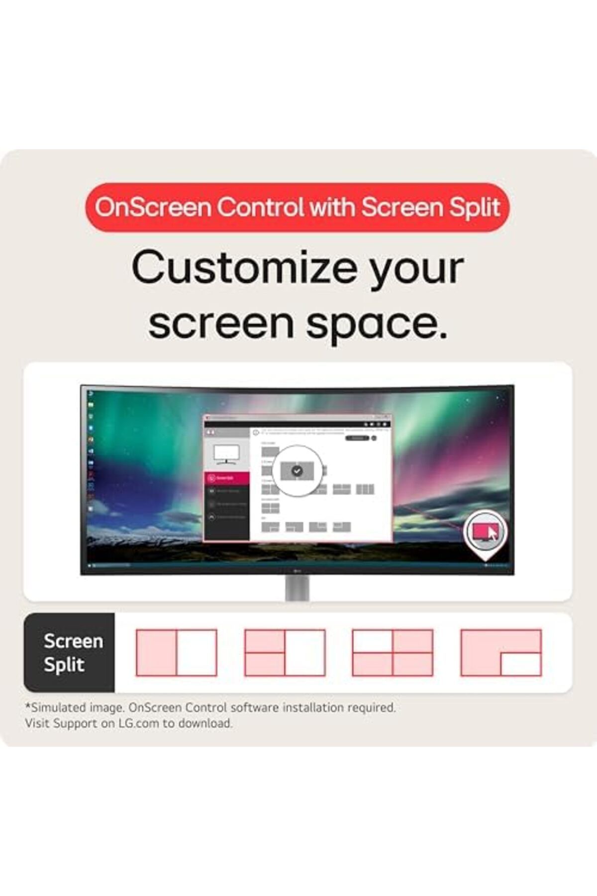 LG-Curved Monitor 32MR50C-B, 32 Inch FHD 100Hz, AMD FreeSync, On-Screen Control, Dynamic Action Sync 6