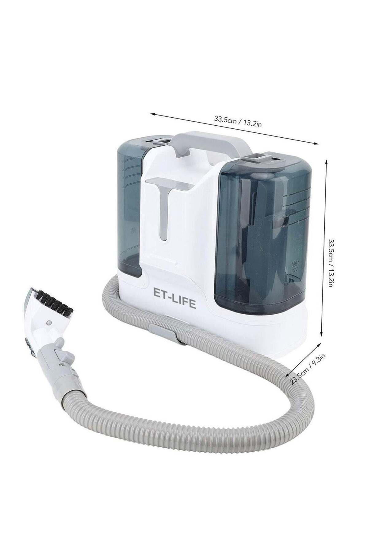 ET-LIFE-Carpet Cleaner, Wired Dry & Wet Cleaner with 6 Brushes, for Carpet/Car Seat/Sofa, 450W, K15 White 2