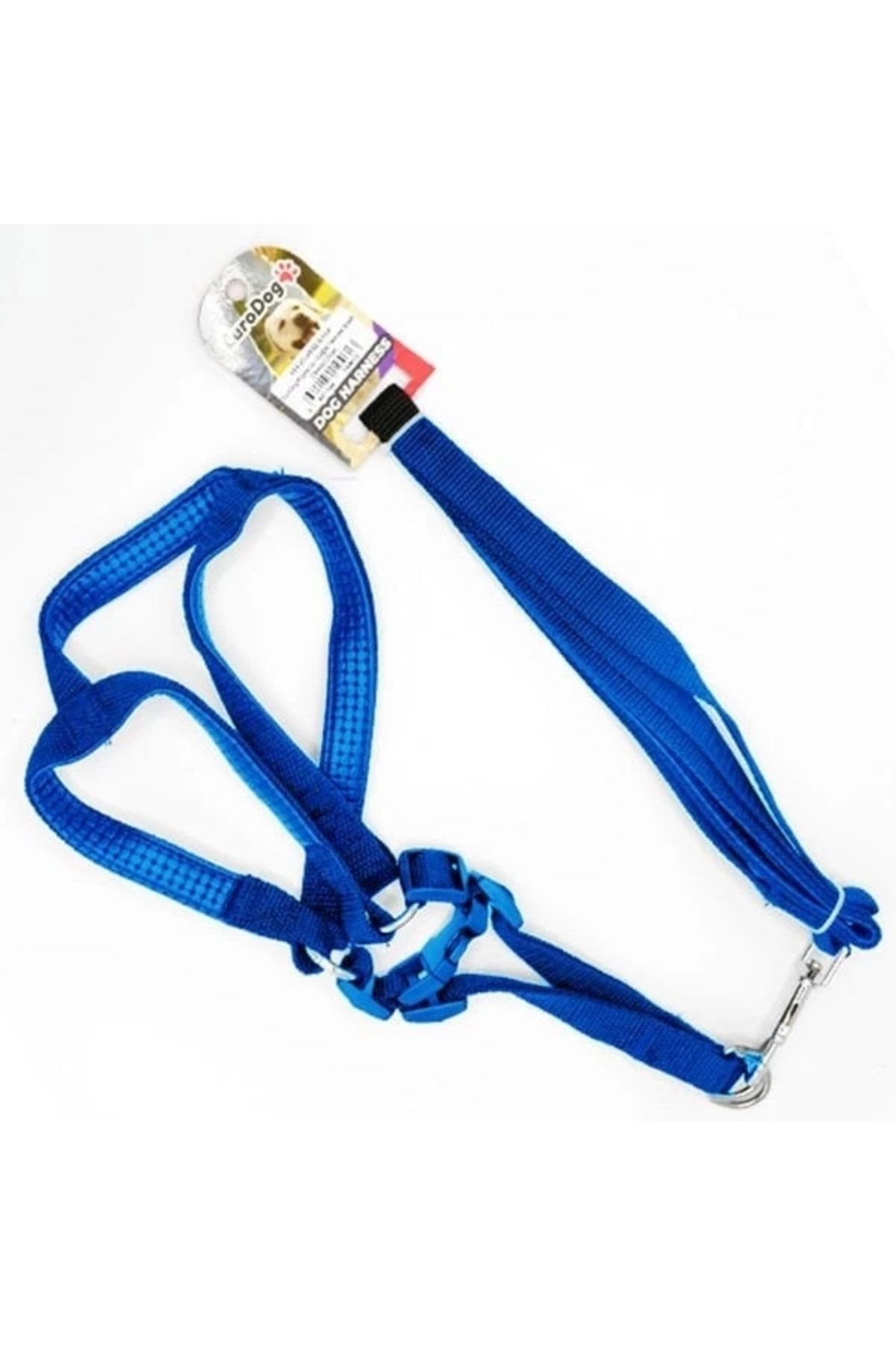 YNT İthalat Euro Dog Köpek Uzatma Tasması ve Göğüs Tasması Takımı Mavi 20 Mm 120 Cm