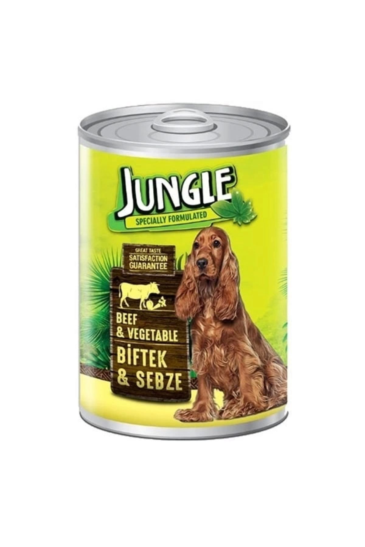 YNT İthalat Jungle Biftek ve Sebzeli Yetişkin Köpek Konservesi 415 Gr