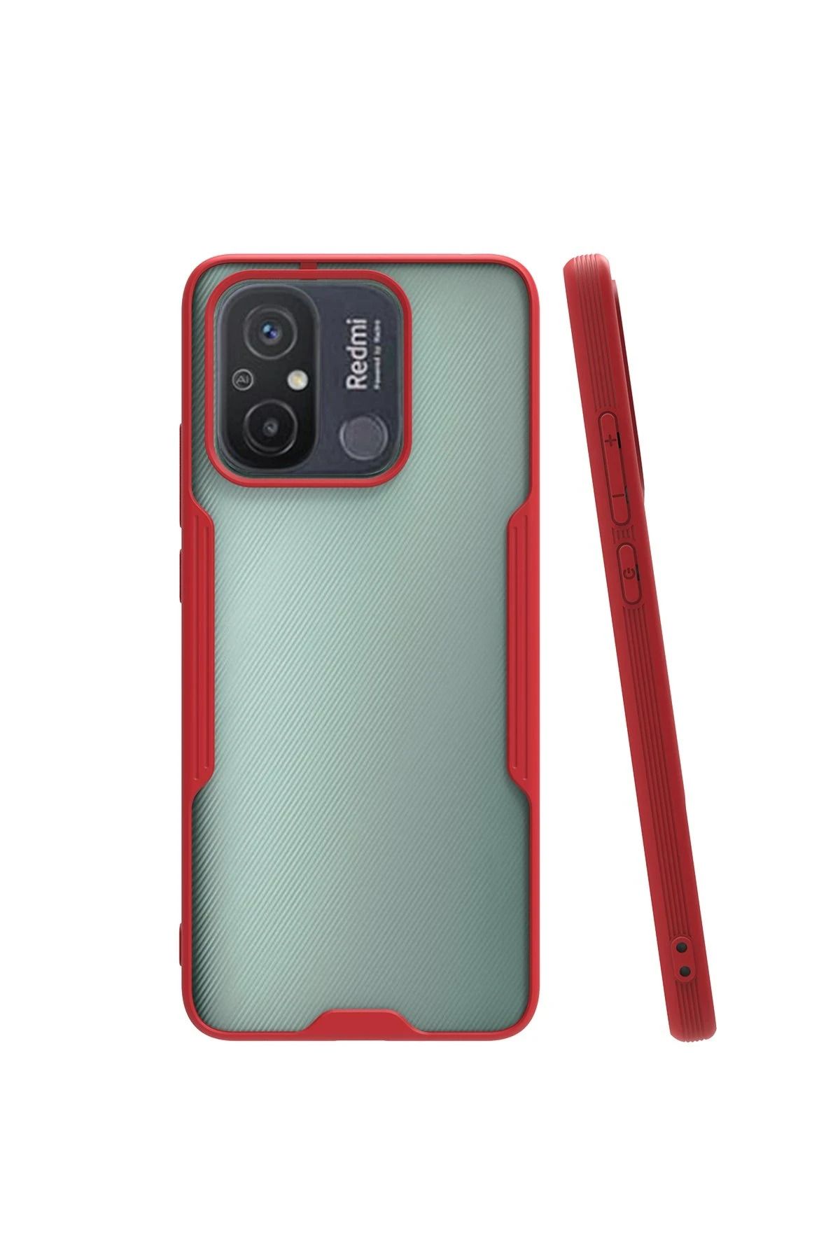NewFace Xiaomi Redmi 12C Kılıf Platin Silikon - Kırmızı YNSMR