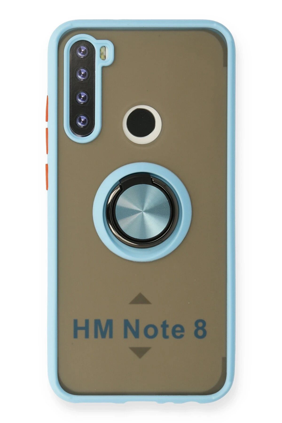 NewFace Xiaomi Redmi Note 8 Kılıf Montreal Yüzüklü Silikon Kapak - Buz Mavi BSTMY