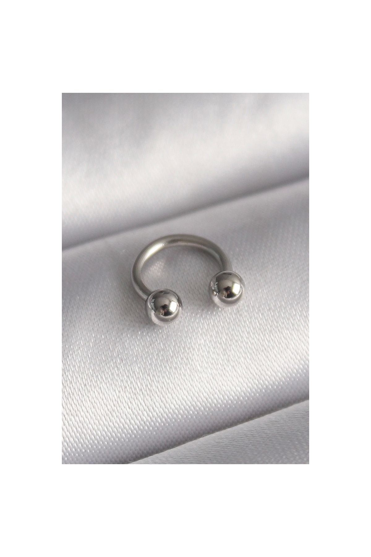 Marsilyan 316L Çelik Gümüş Renk Halka Model Topçuk Piercing - TJ-PR1369