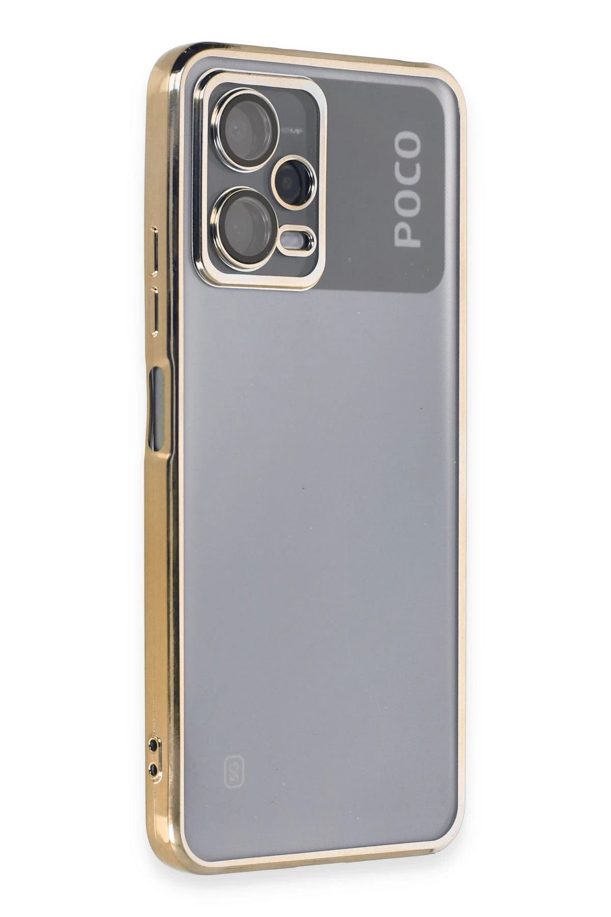 NewFace Xiaomi Poco X5 5G Kılıf Lensli Silikon - Gold BSTMY