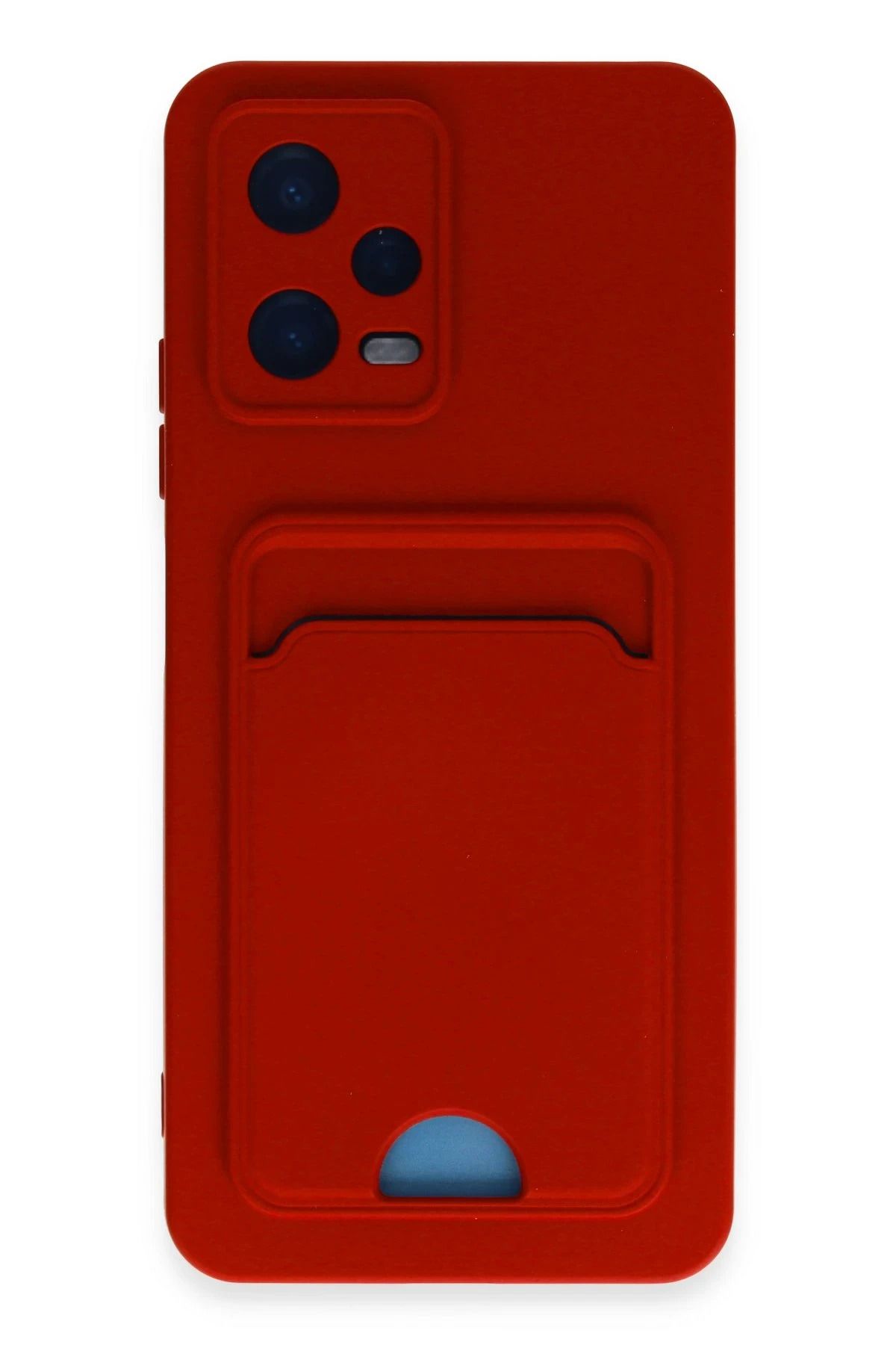 NewFace Xiaomi Redmi Note 12 4G Kılıf Kelvin Kartvizitli Silikon - Kırmızı HNZRN