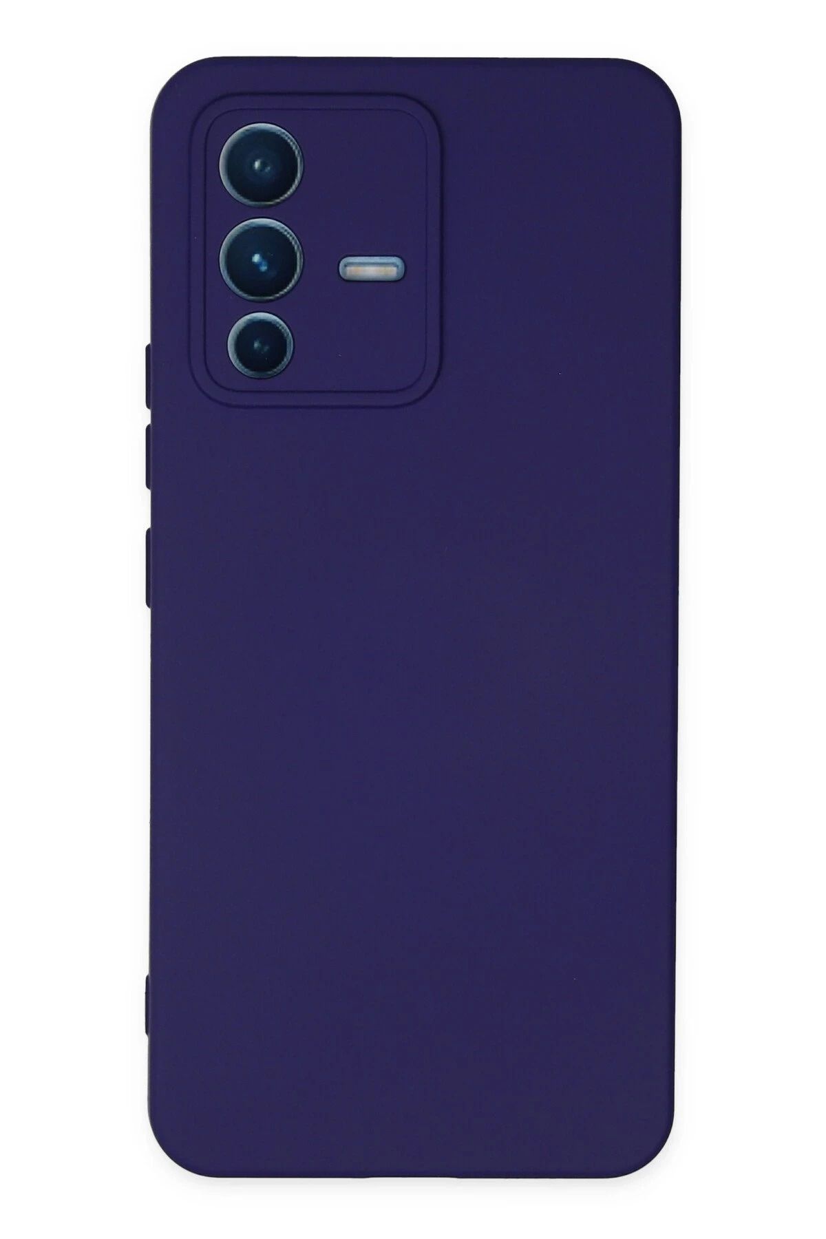NewFace Vivo V23 5G Uyumlu Kılıf Nano içi Kadife Silikon - Mor BSTMY