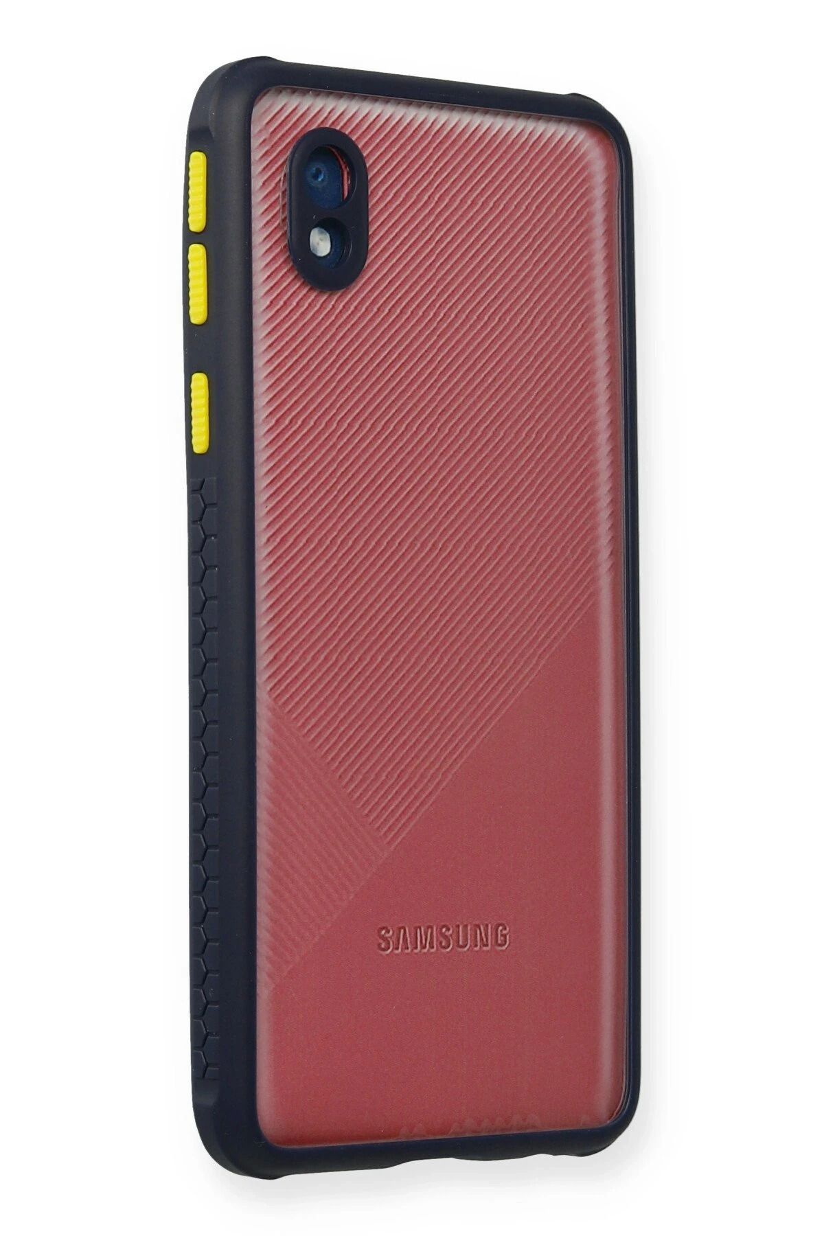 NewFace Samsung Galaxy A01 Core Kılıf Miami Şeffaf Silikon - Lacivert YNSMR