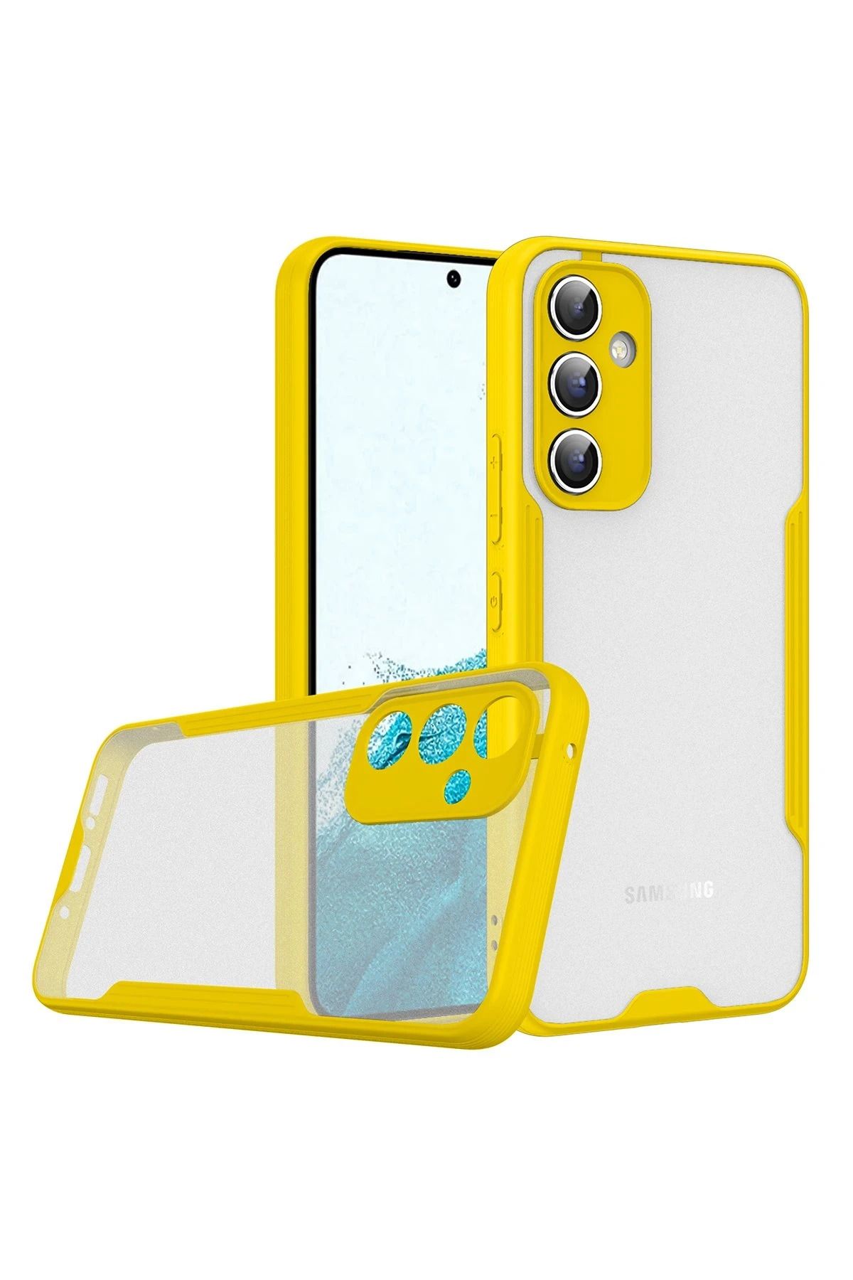 NewFace Samsung Galaxy A24 4G Kılıf Platin Silikon - Sarı JOJUA
