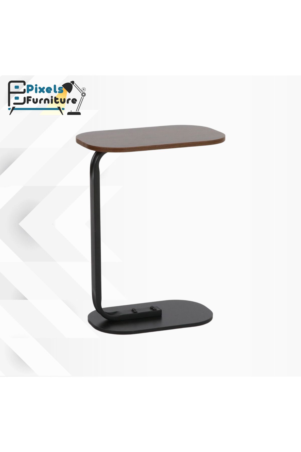PixelsFurniture-Set of 4 Pixel Furniture C-Shaped Side Table for Sofa and Bed, Table with Solid Metal Bases 3