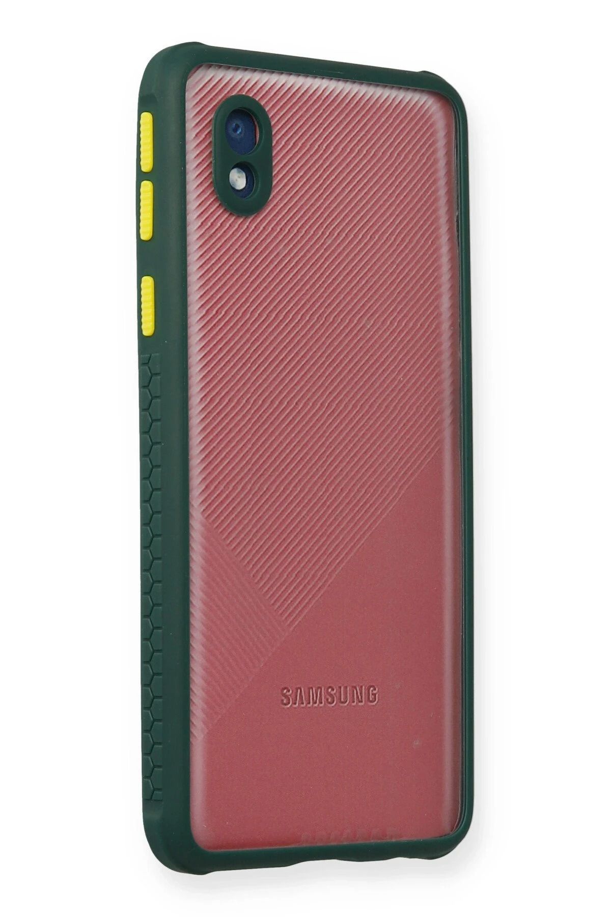 NewFace Samsung Galaxy A01 Core Kılıf Miami Şeffaf Silikon - Koyu Yeşil NRMSA