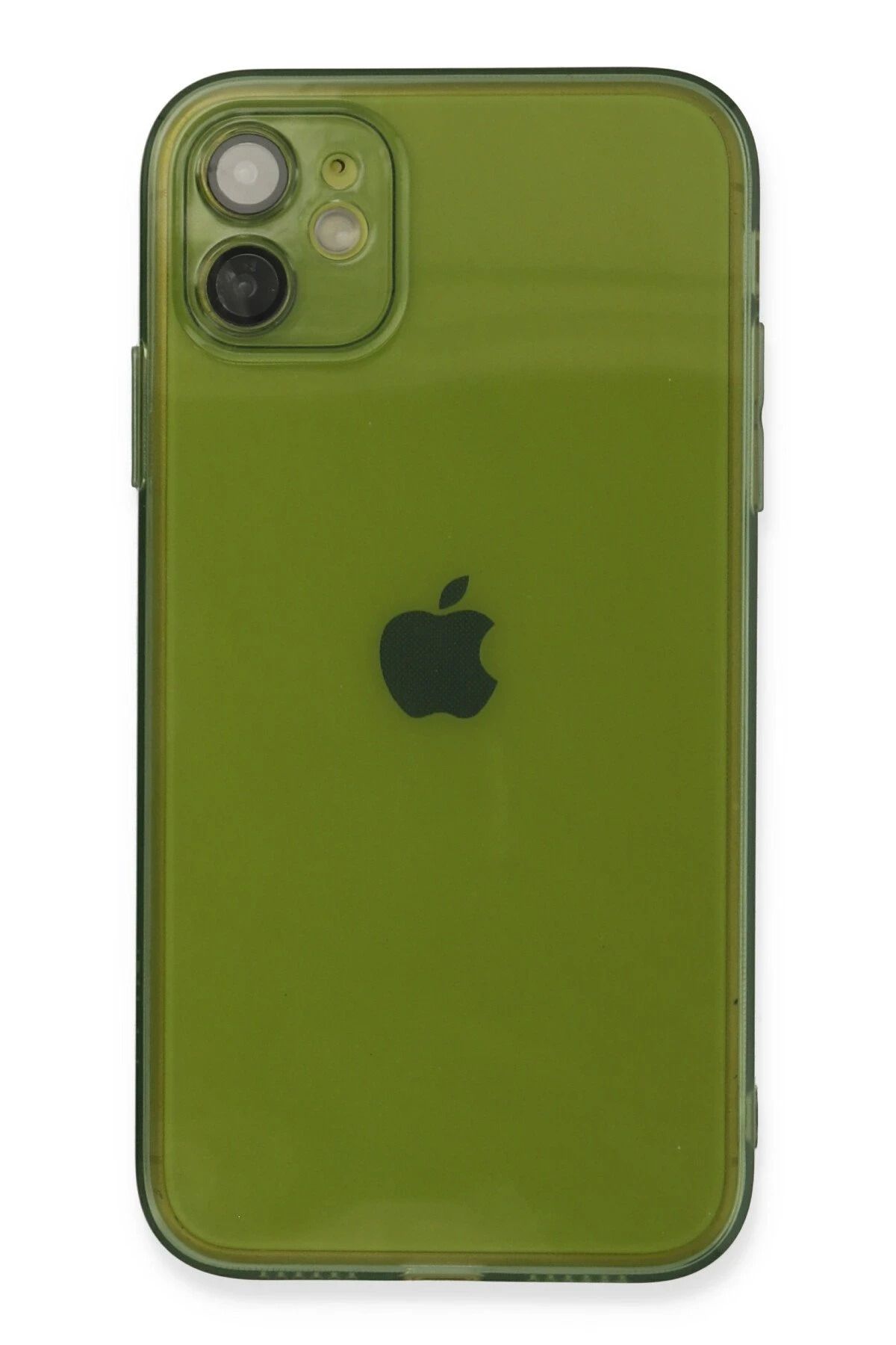 NewFace iPhone 12 Kılıf Fly Lens Silikon - Yeşil YNSMR