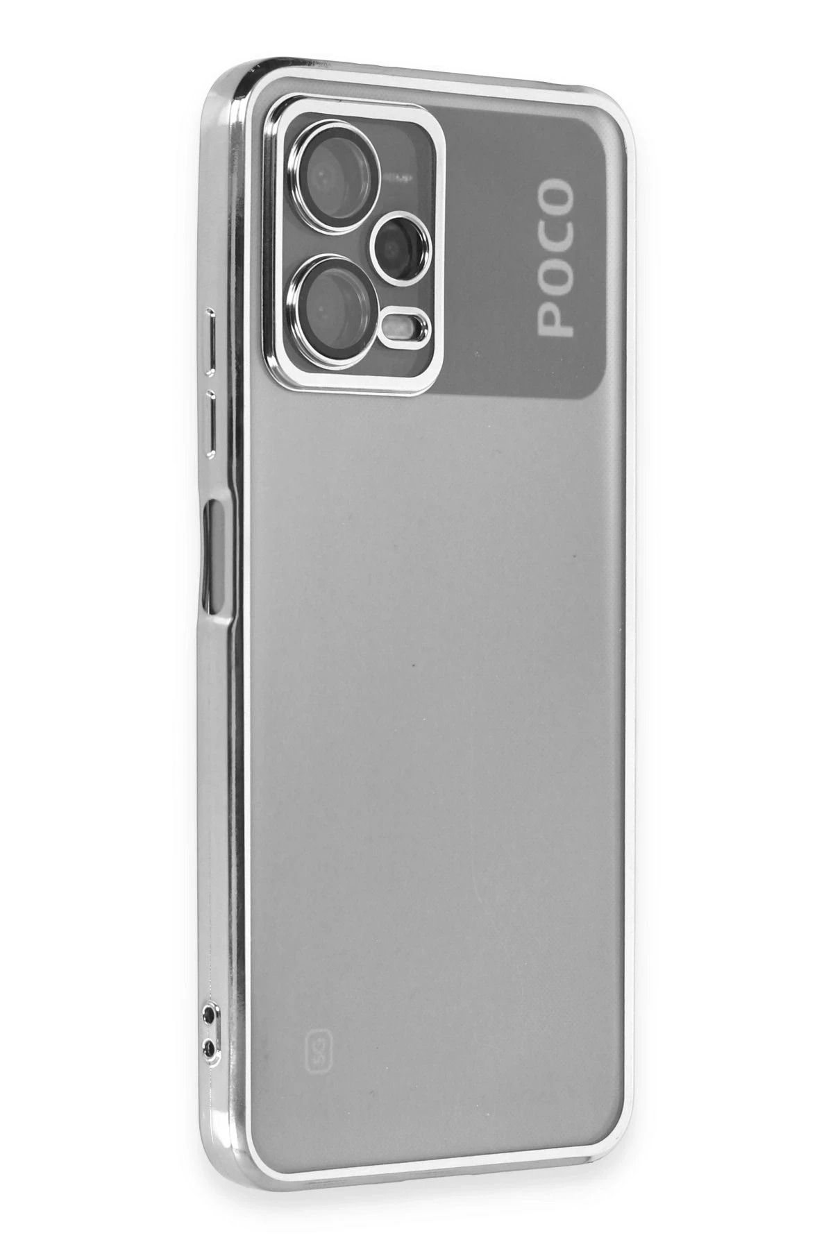 NewFace Xiaomi Poco X5 5G Kılıf Lensli Silikon - Gümüş INSLM
