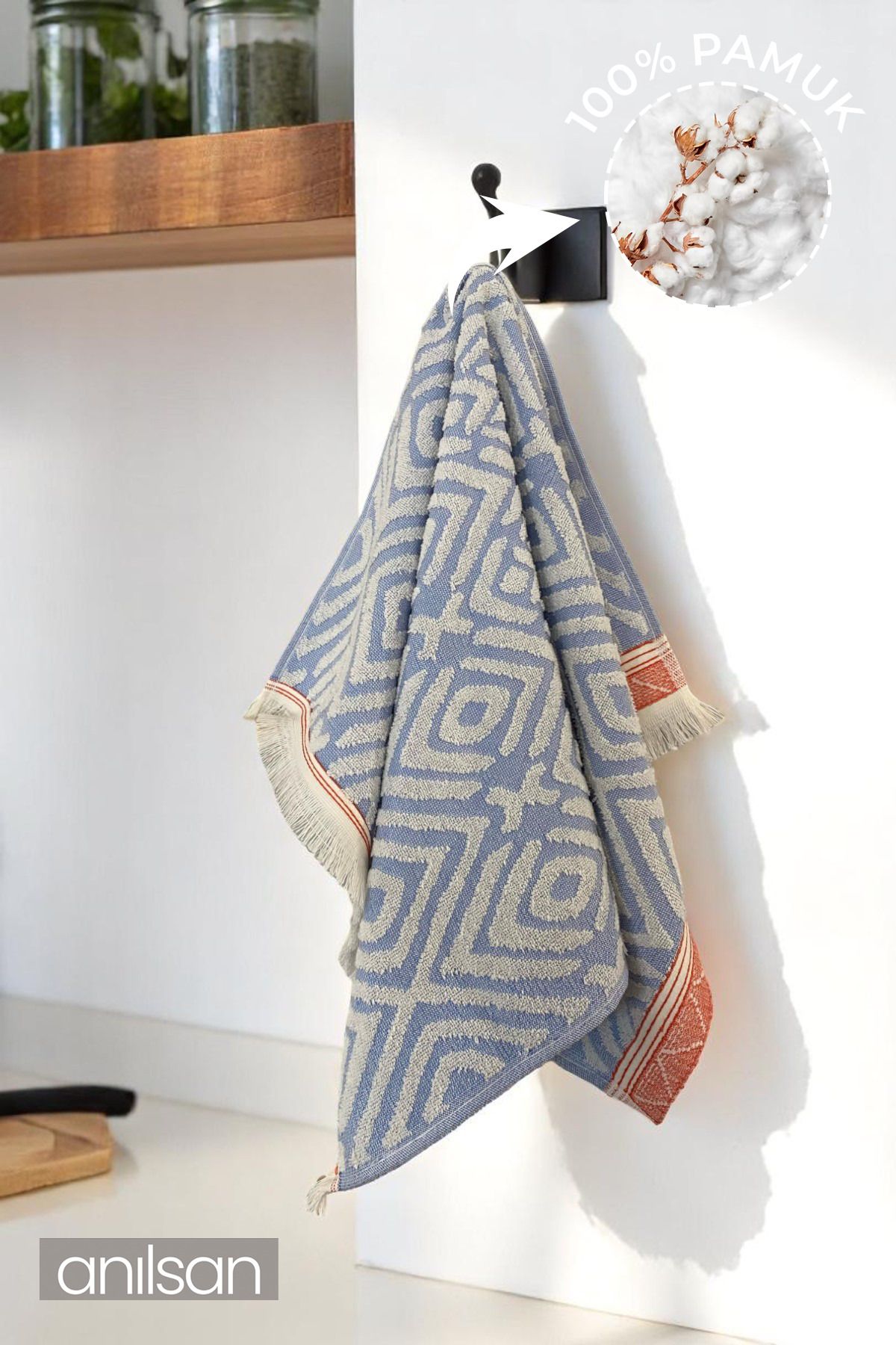 Anılsan 6'lı 50x70 Cm El Ve Yüz Havlu Seti | Mutfak Havlusu %100 Pamuk 110GR