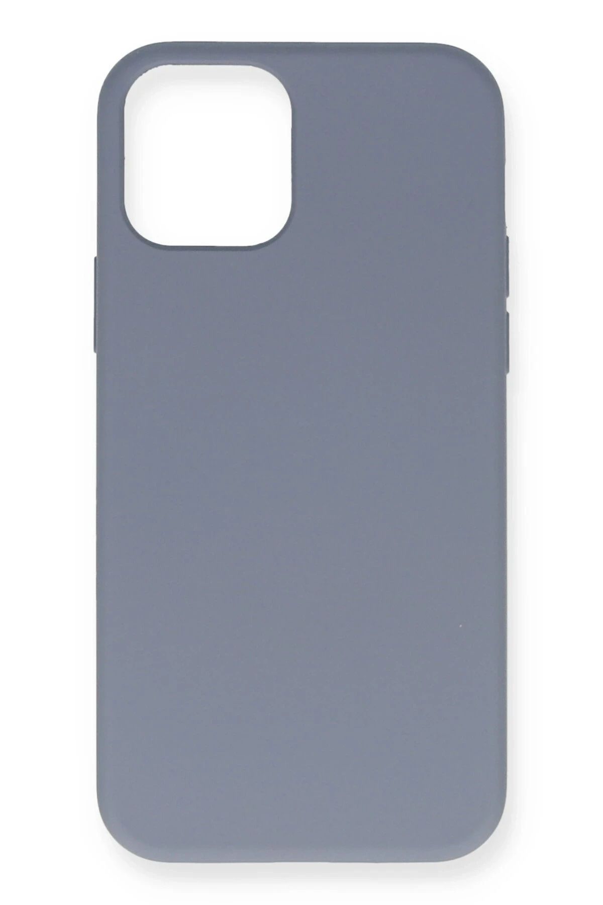 NewFace iPhone 12 Pro Max Kılıf Nano içi Kadife Silikon - Gri MRAYD