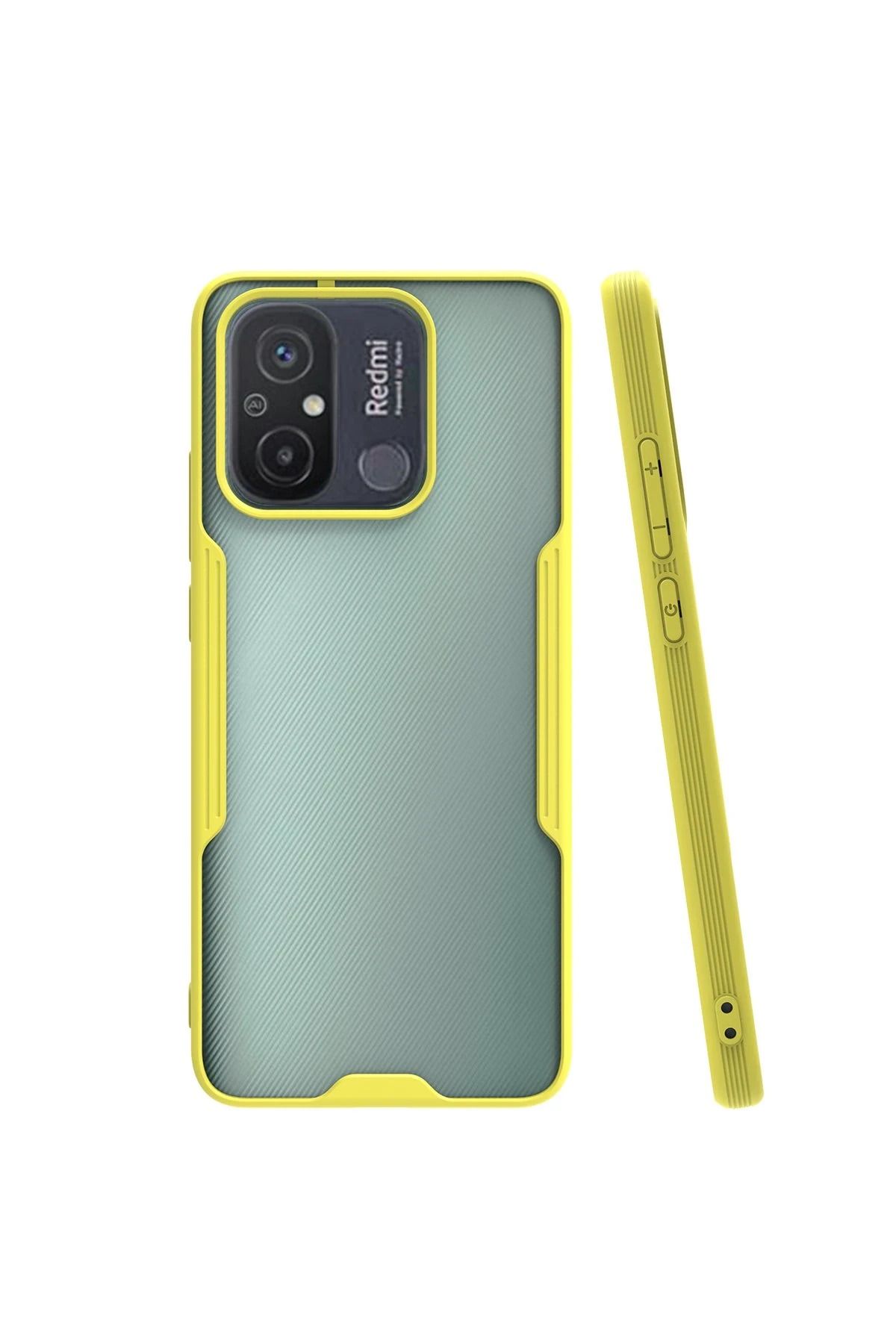 NewFace Xiaomi Redmi 12C Kılıf Platin Silikon - Sarı YNSMR