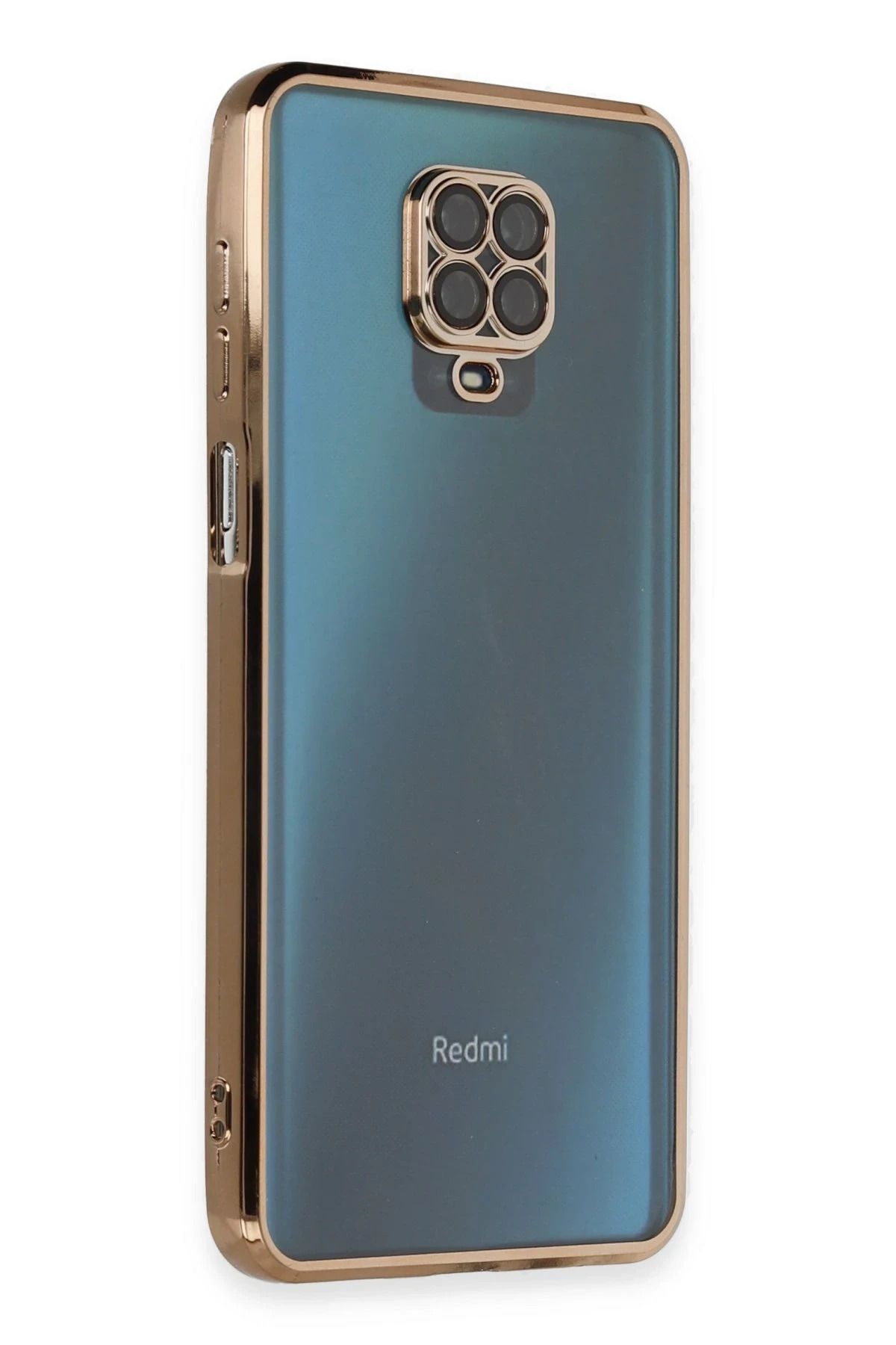 NewFace Xiaomi Redmi Note 9 Pro Kılıf Lensli Silikon - Gold LZWDR