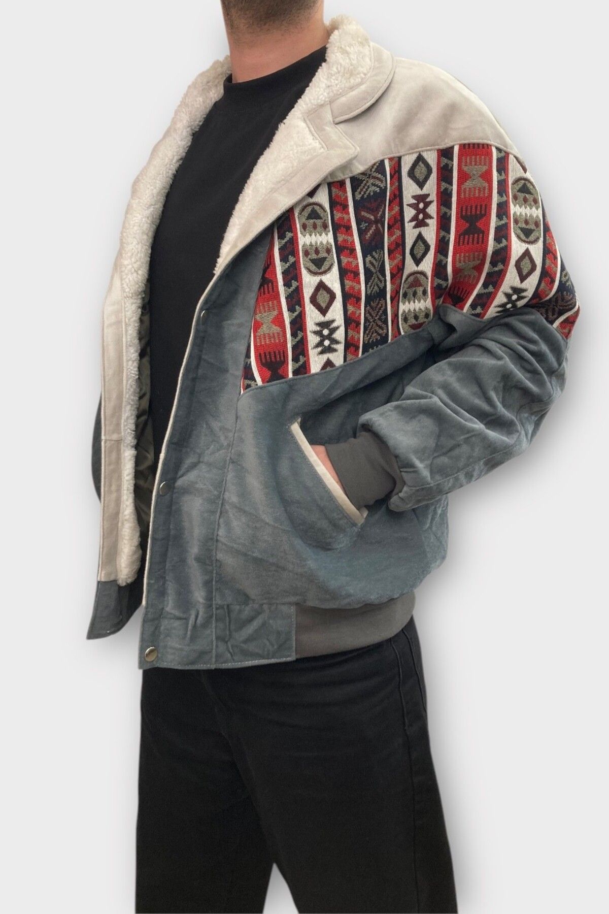 CANMODA (7333) LARGE BEDEN KADIN & ERKEK OVERSIZE RETRO VINTAGE CEKET