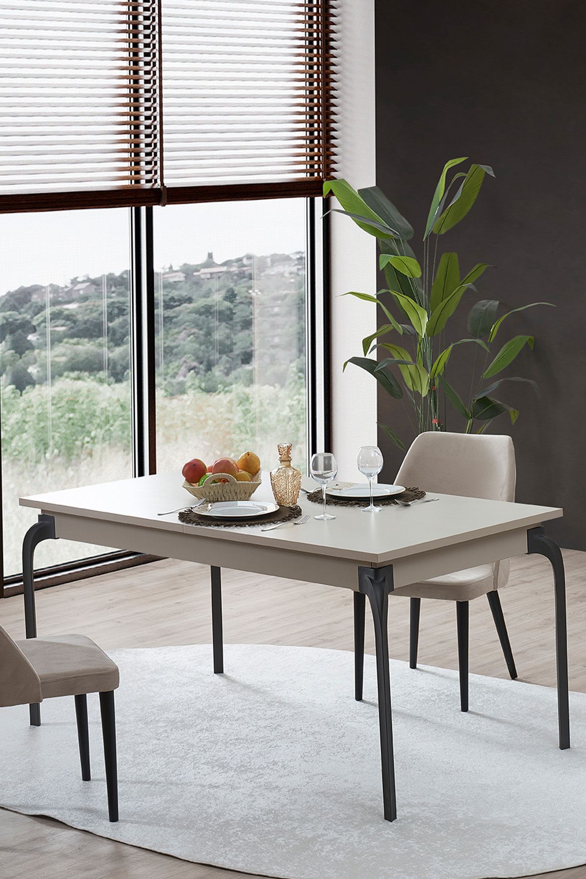Cesur Mobilya Yemek Masası Luna Açılır Modern Yemek Masası