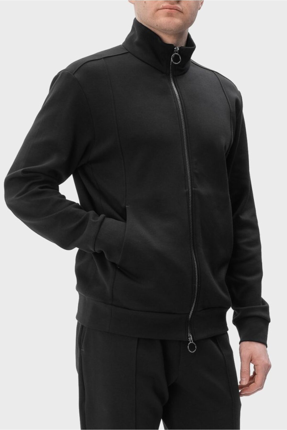 PAUL&SHARK-Men's Zipper Closure Long Sleeve Black Tracksuit Set with Elasticated Sleeves 25411900 -11D 3