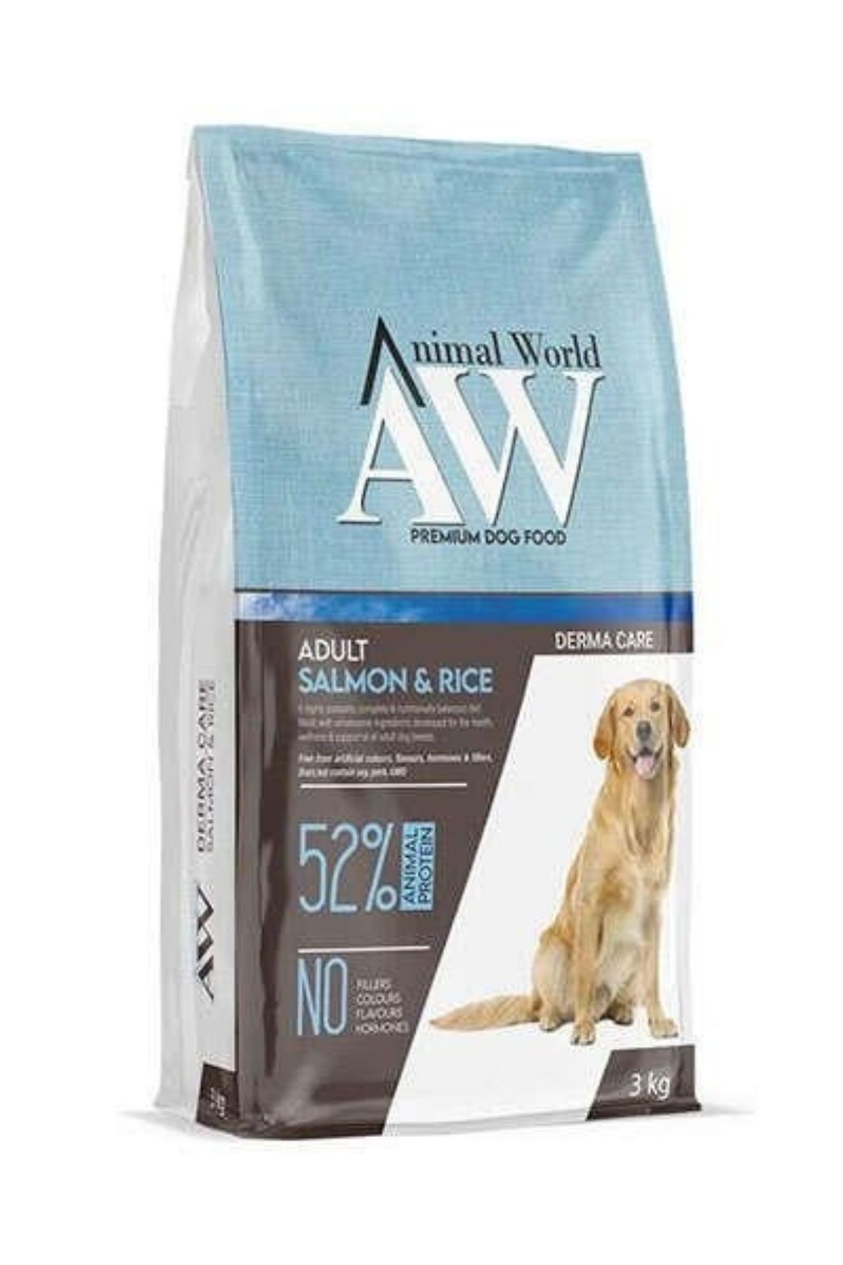 AnimalWord Animal World Derma Care Adult Somonlu ve Pirinçli Yetişkin Köpek Maması 3 Kg