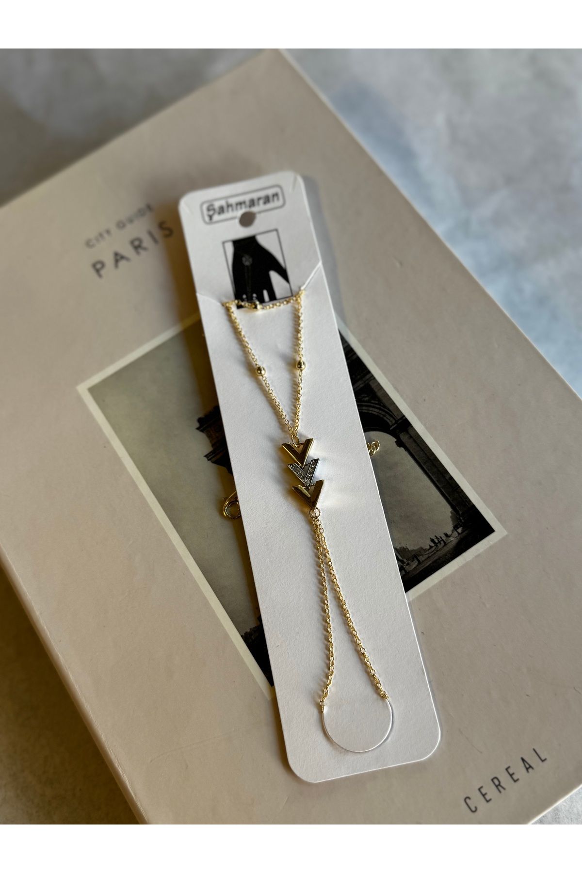 shop Ritim Model Zirkon Taşlı Çelik Şahmeran (Gold Zincir)