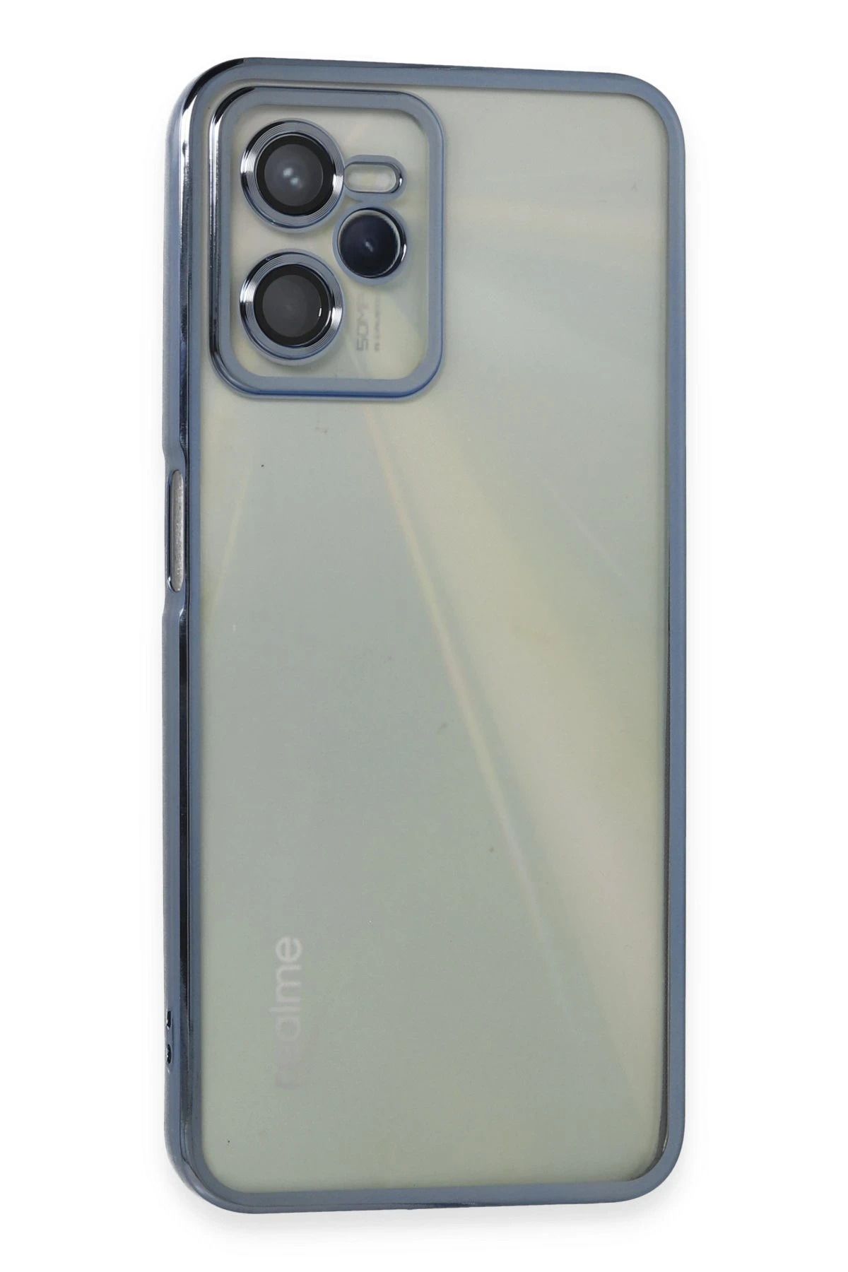NewFace Realme C35 Kılıf Lensli Silikon - Açık Mavi NRMSA
