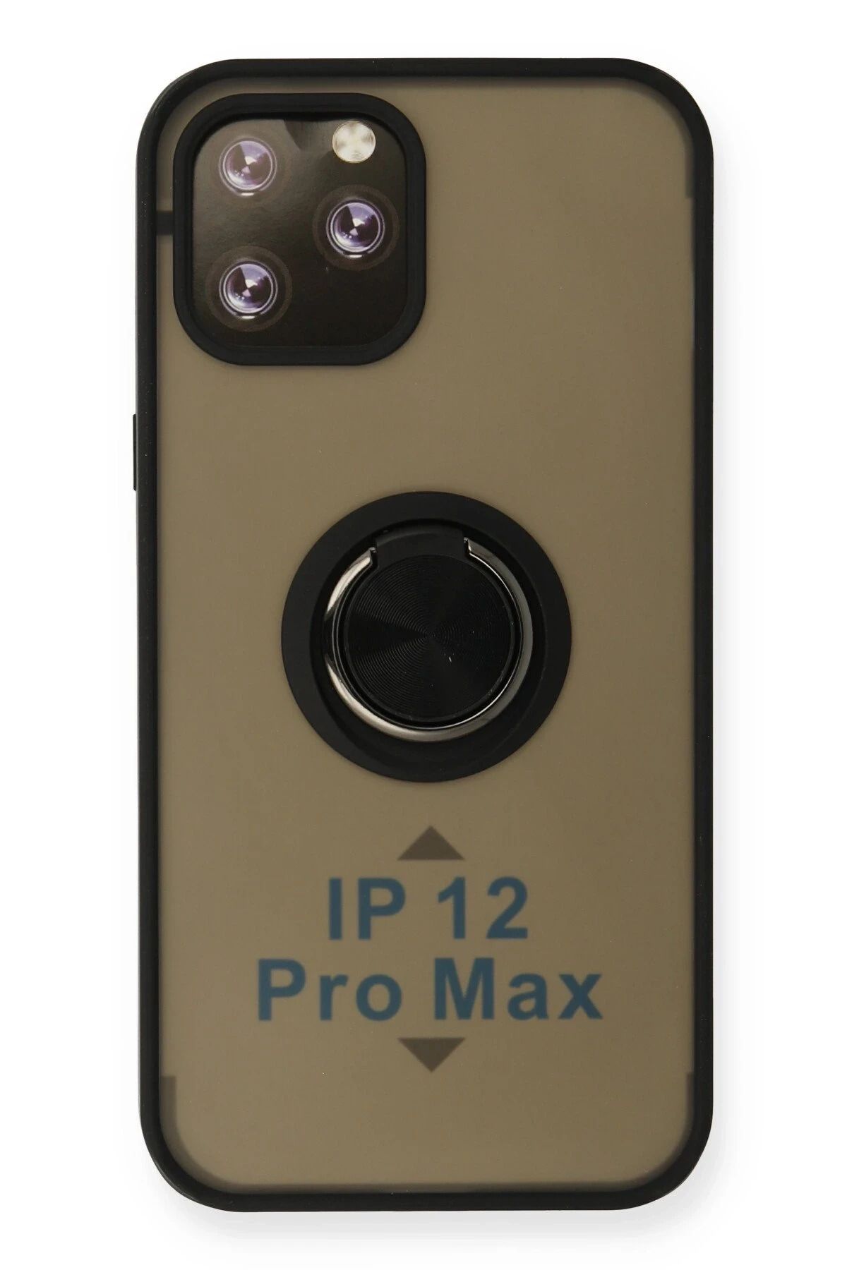 NewFace iPhone 12 Pro Kılıf Montreal Yüzüklü Silikon Kapak - Siyah YNSMR