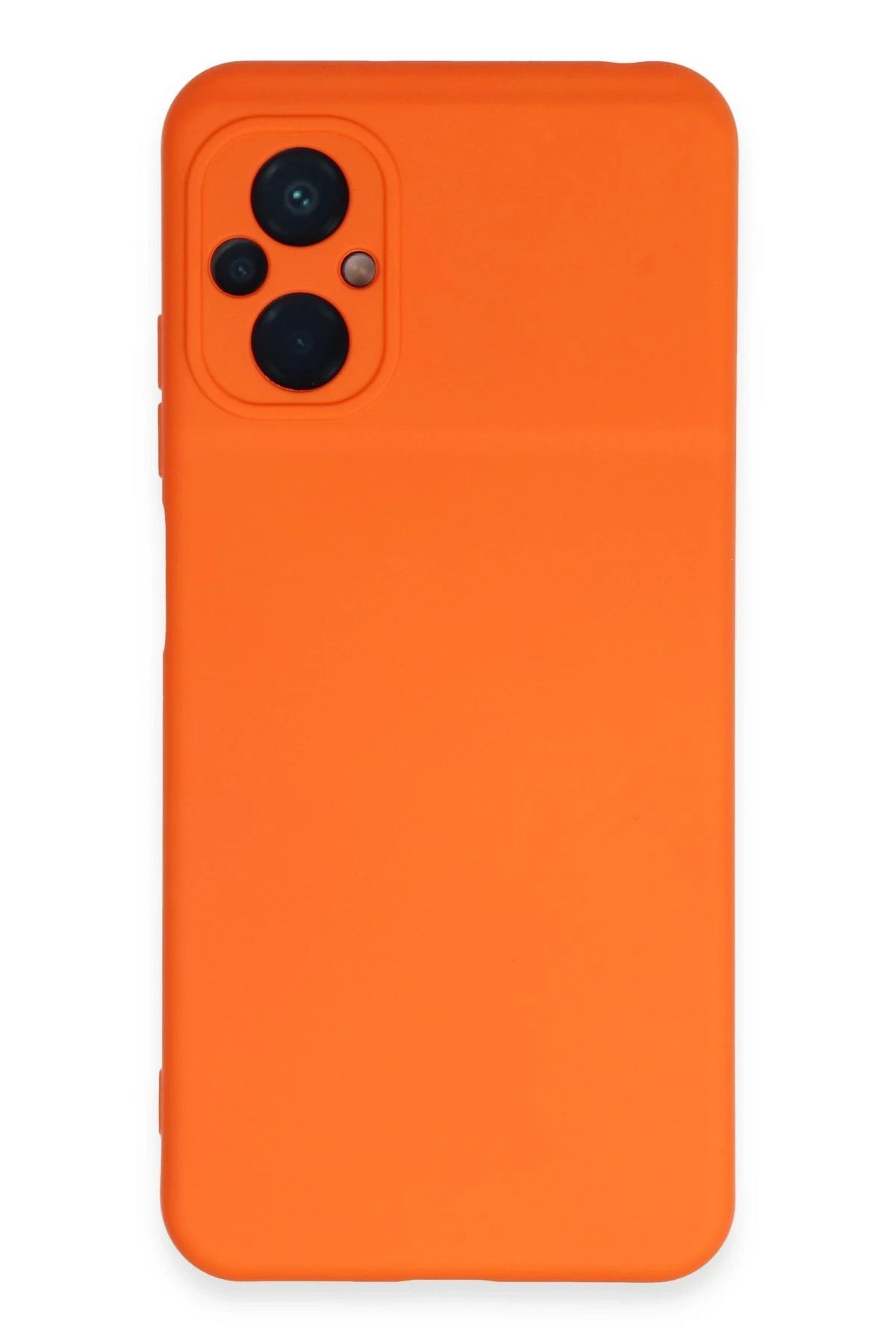 NewFace Xiaomi Poco M5 Uyumlu Kılıf Nano içi Kadife Silikon - Turuncu JOJUA