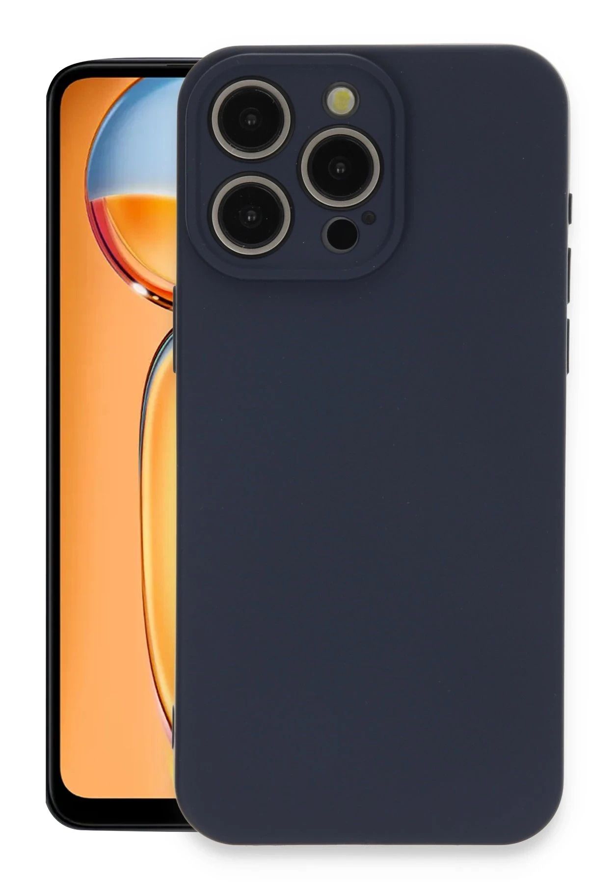 NewFace iPhone 15 Pro Max Kılıf Nano içi Kadife Silikon - Lacivert NRMSA