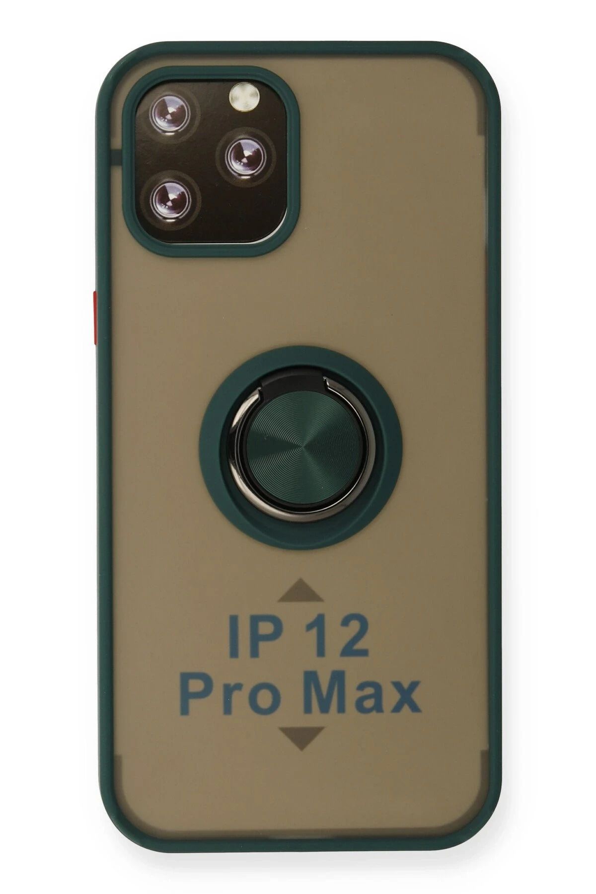 NewFace iPhone 12 Pro Max Kılıf Montreal Yüzüklü Silikon Kapak - Yeşil JOJUA