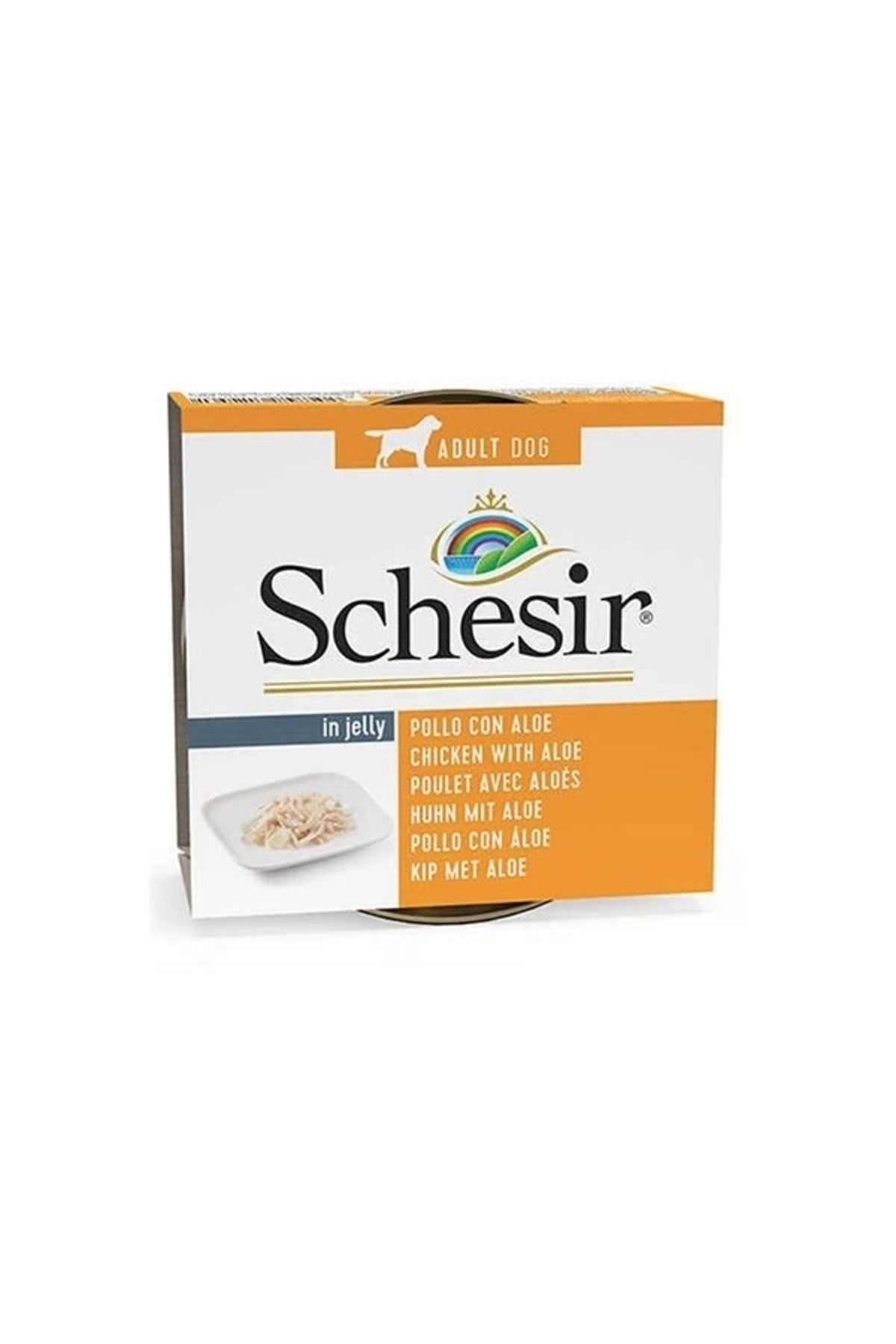 YNT İthalat Schesir Jelly Puppy Aloe Vera ve Tavuklu Konserve Yavru Köpek Maması 150 Gr