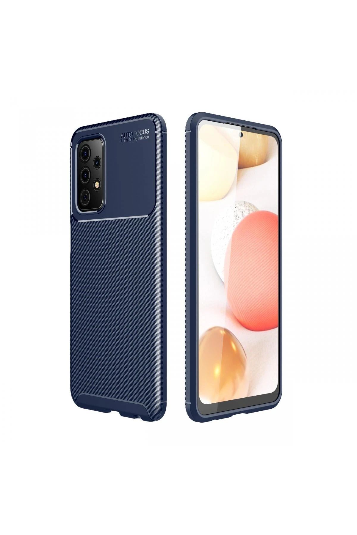 NewFace Samsung Galaxy A52 Kılıf Auto Focus Karbon Kapak - Lacivert JOJUA
