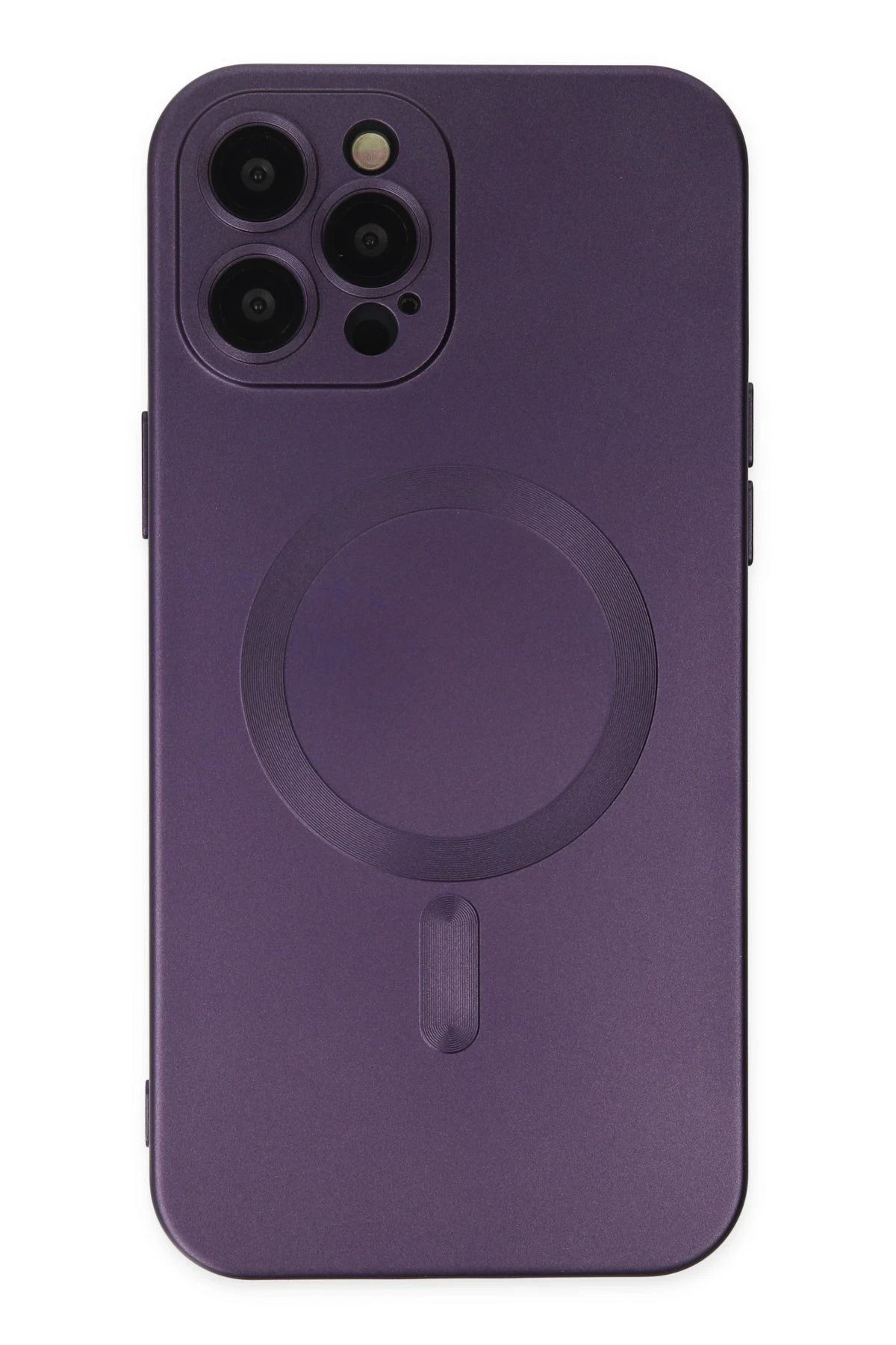 NewFace iPhone 12 Pro Max Kılıf Moshi Lens Magneticsafe Silikon - Mor HNZRN