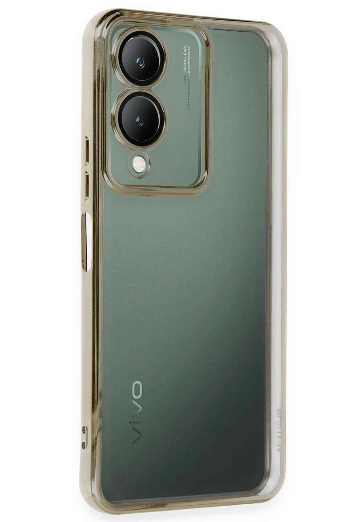 NewFace Vivo Y17S Kılıf Lensli Silikon - Gold FERRG