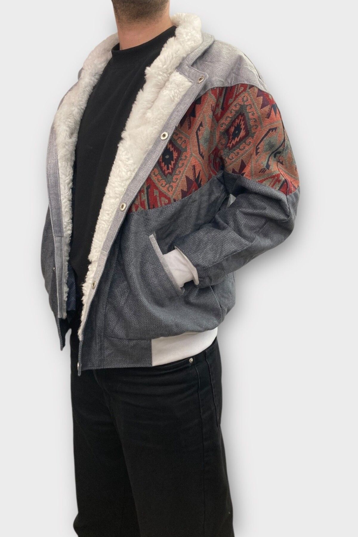 CANMODA (7336) LARGE BEDEN KADIN & ERKEK OVERSIZE RETRO VINTAGE CEKET
