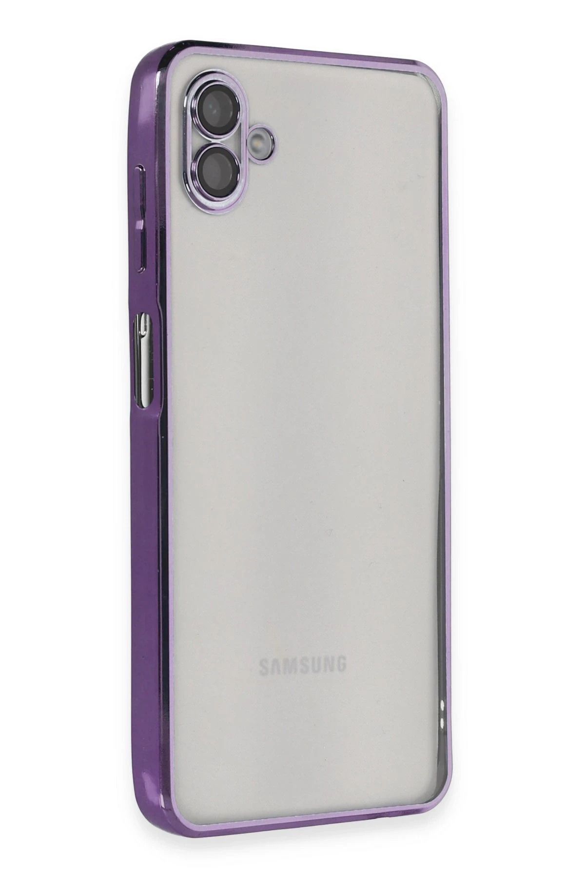 NewFace Samsung Galaxy A04 Kılıf Lensli Silikon - Mor YNSMR