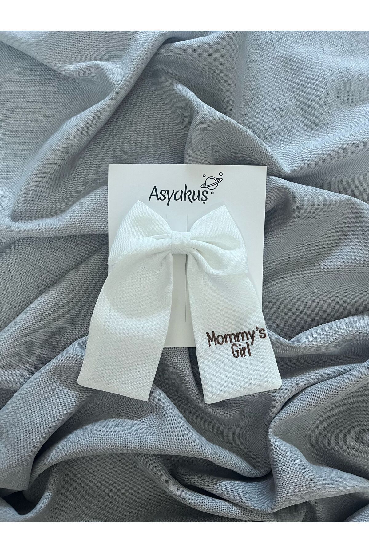 asyakuş Kız Çocuk Momys Girl Nakışlı Fiyonk Klips Toka