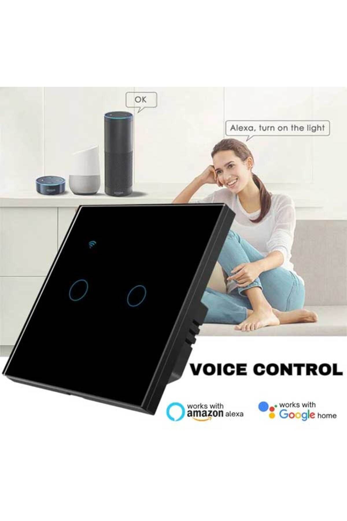 CLASSLIGHTS-Întrerupător inteligent cu atingere dublă, negru, Wifi, 10a, control vocal, Smart Life / Tuya, LED 5