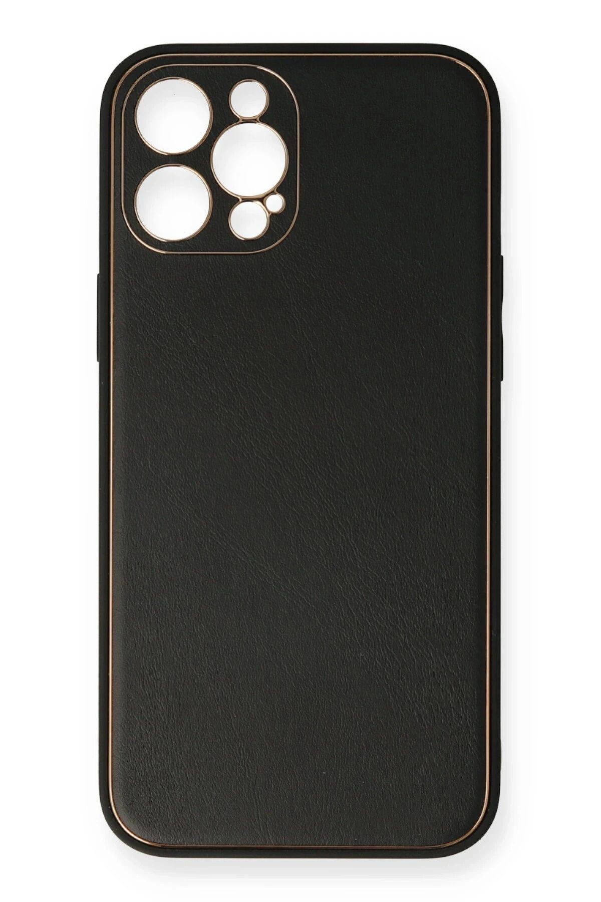 NewFace iPhone 12 Pro Kılıf Coco Deri Silikon Kapak - Siyah JOJUA