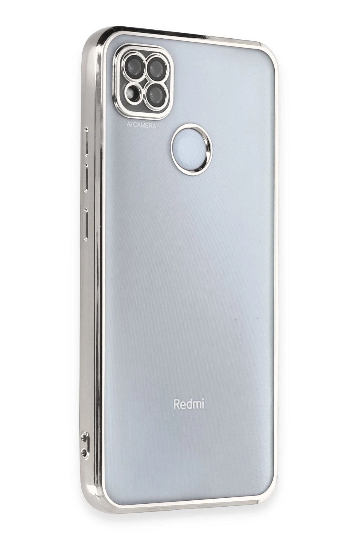 NewFace Xiaomi Redmi 9C Kılıf Lensli Silikon - Gümüş JOJUA