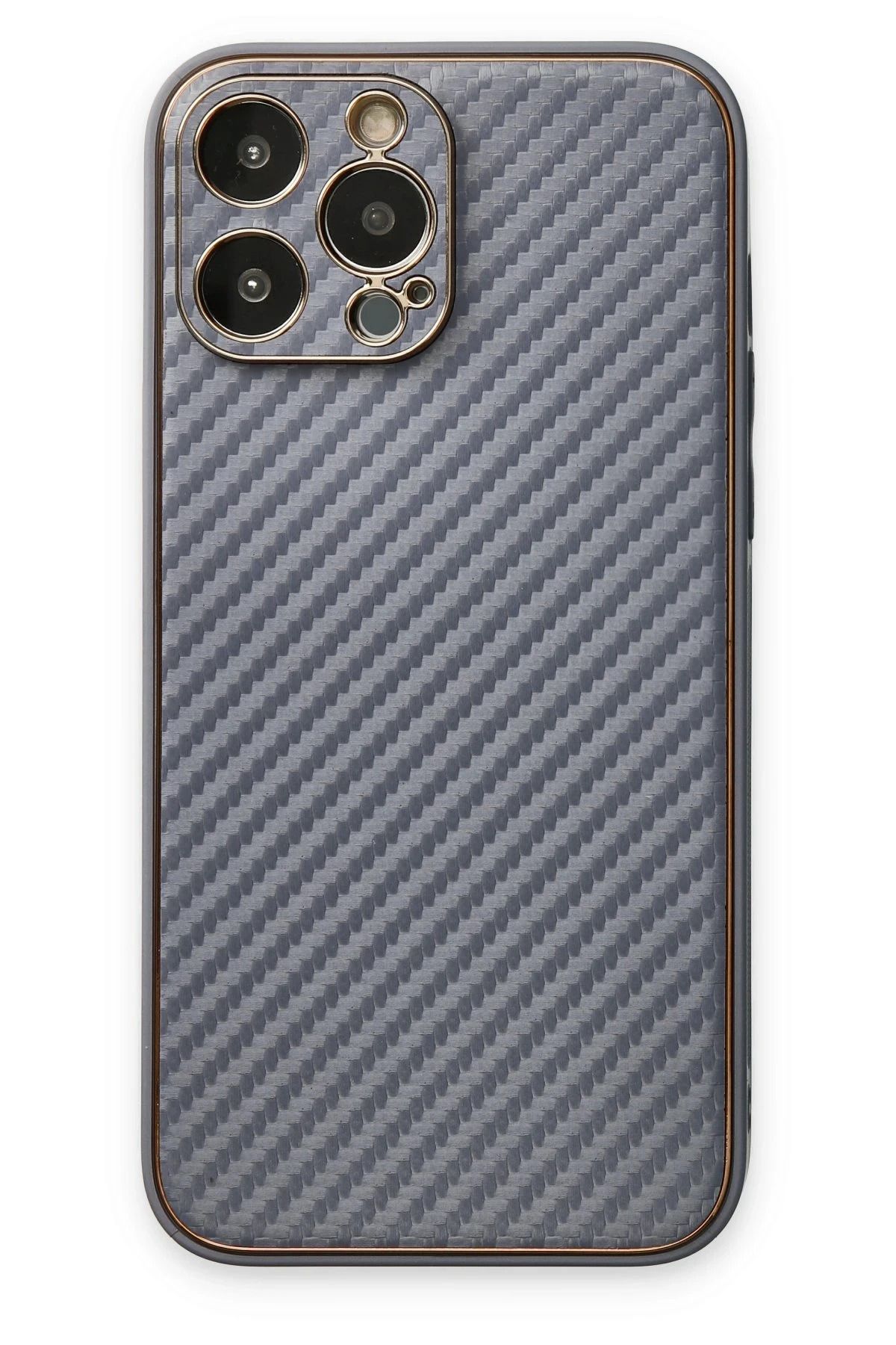 NewFace iPhone 13 Pro Kılıf Coco Karbon Silikon - Gri BSTMY