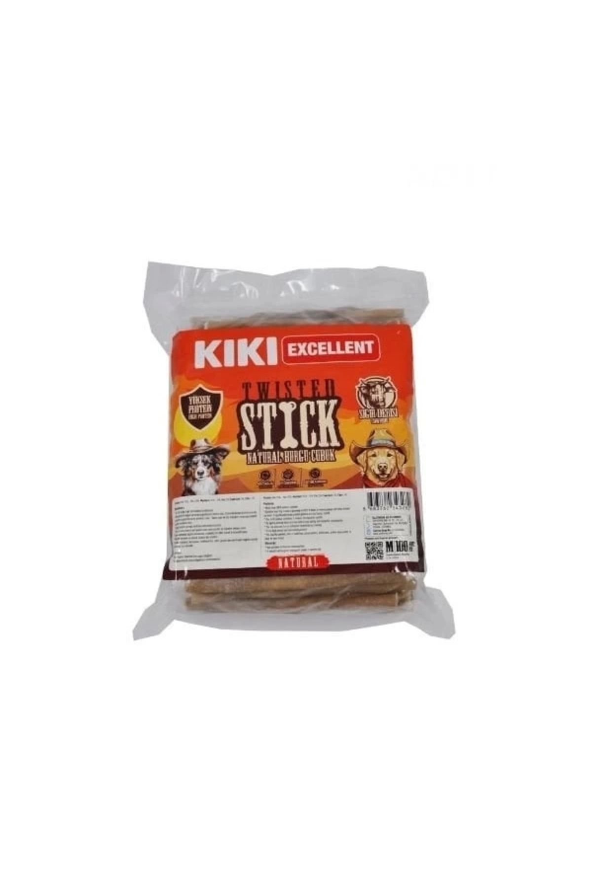 YNT İthalat Kiki Excellent Sığır Derisinden Naturel Burgu Çubuk Kemik Köpek Ödülü 100 Adet