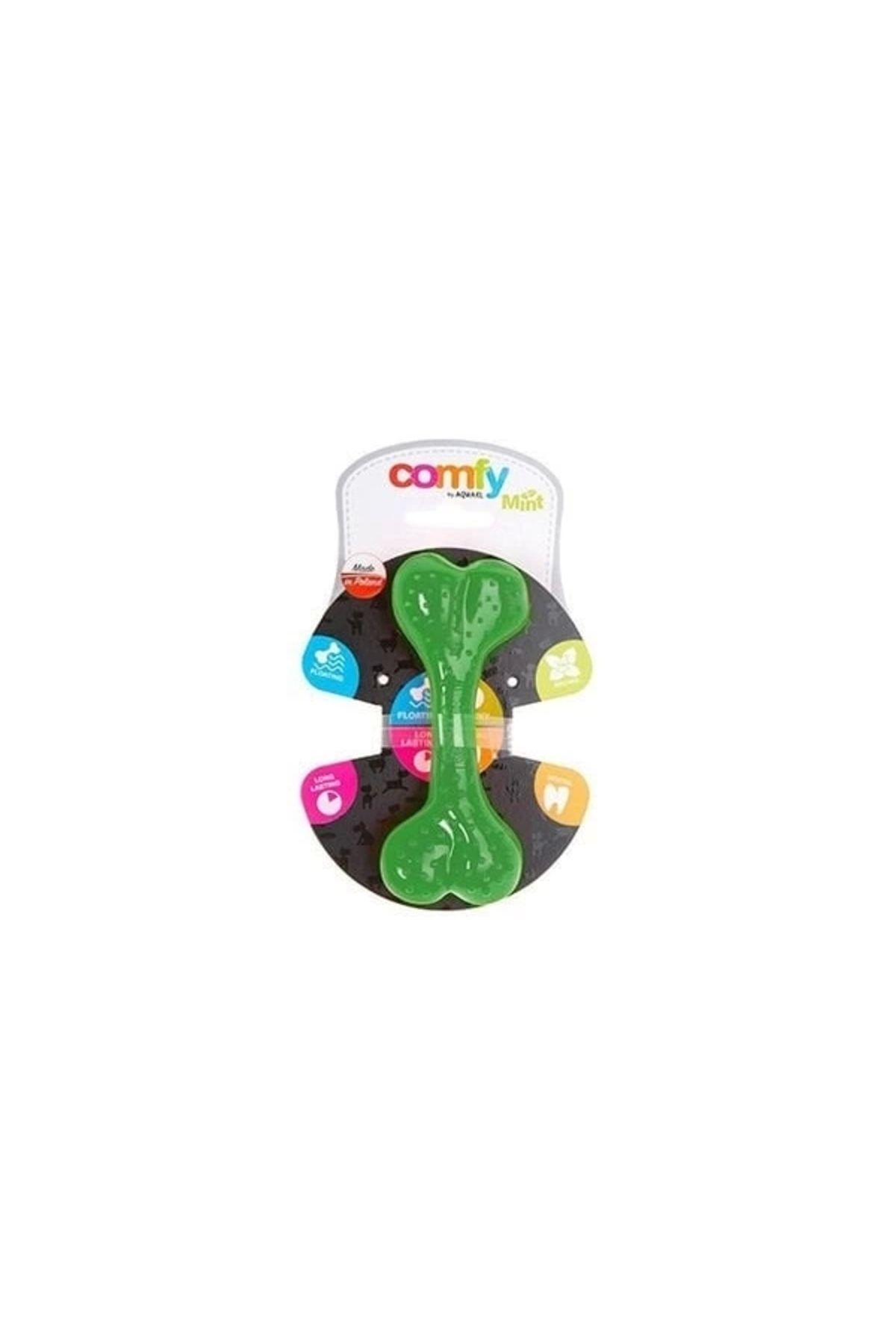 YNT İthalat Aquael Comfy Dental Naneli Diş Kaşıyıcı Köpek Kemik Oyuncağı Yeşil 8.5 Cm