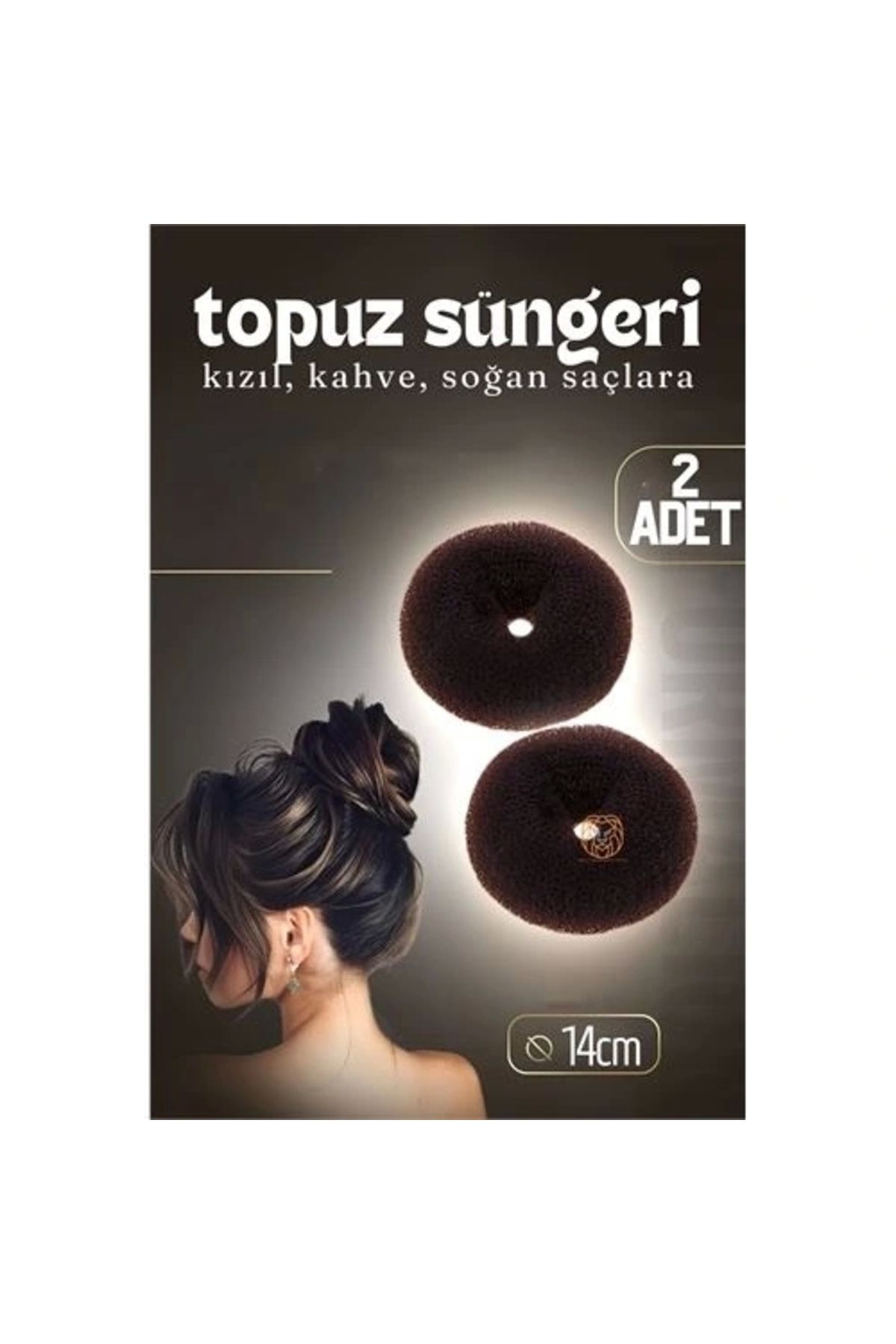 STOREMAX Kahve Saç Topuz Süngeri 2 ADET 14 CM Çap 6 cm Kalınlık