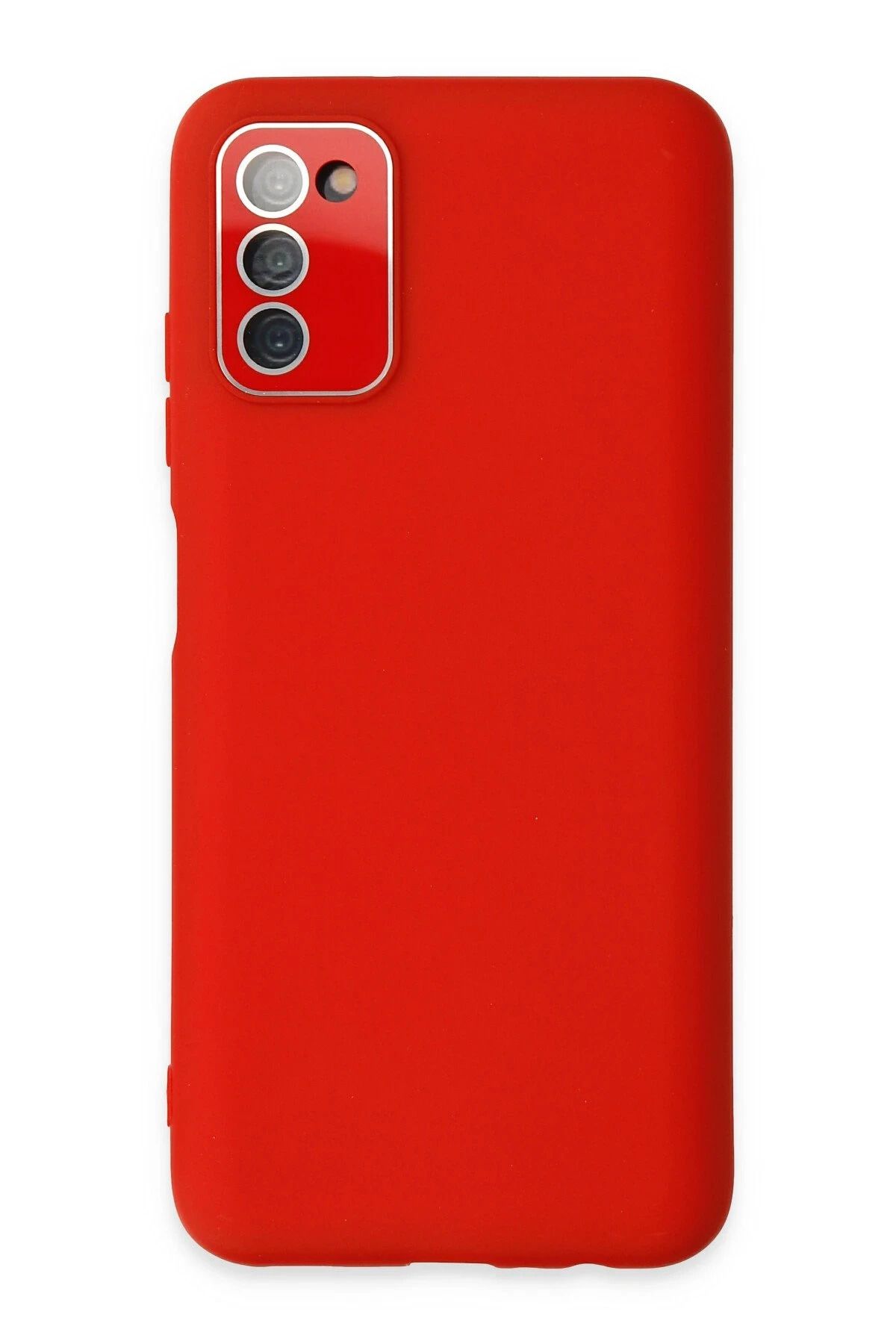 NewFace Samsung Galaxy A03S Kılıf Lansman Glass Kapak - Kırmızı INSLM