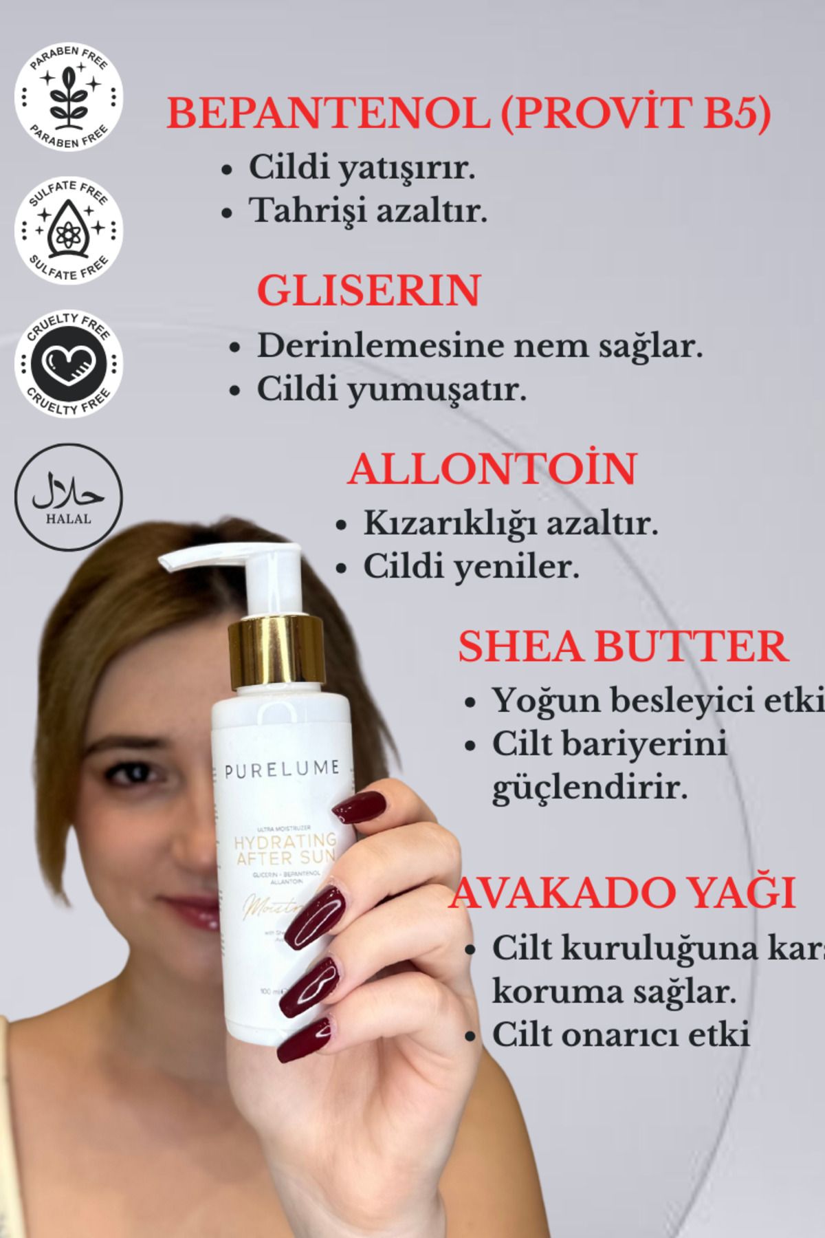 Pure Lume-PURELUME 100 ML Intensive Moisturizing Cream for After Sun and Daily Use 4