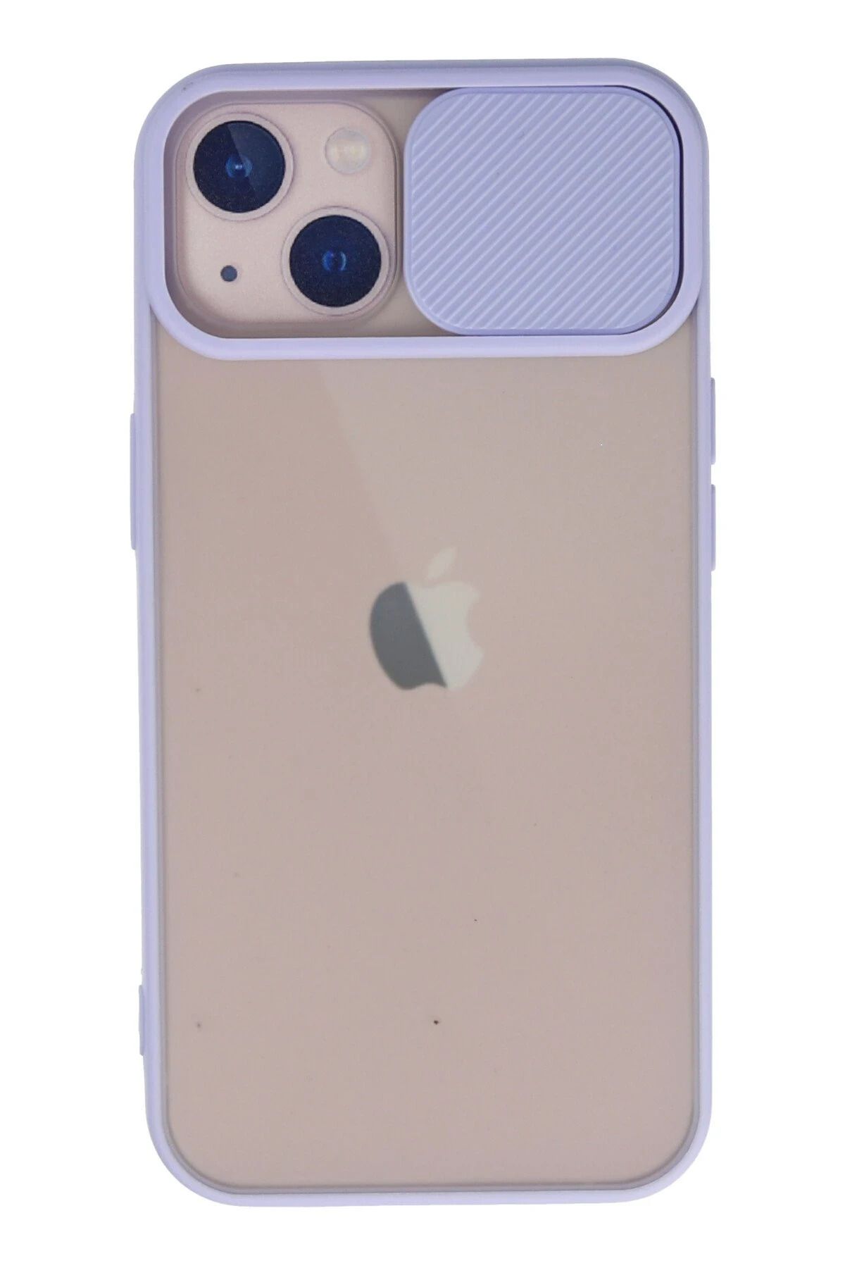 NewFace iPhone 13 Kılıf Palm Buzlu Kamera Sürgülü Silikon - Lila JOJUA