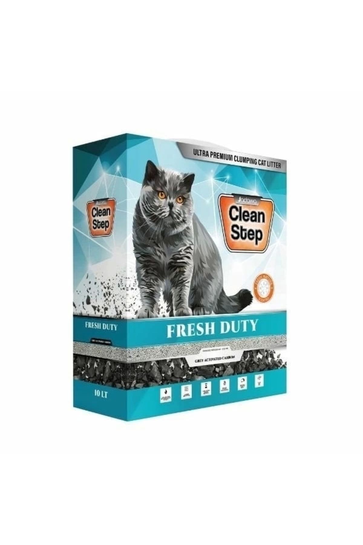 YNT İthalat Clean Step Fresh Duty Aktif Karbonlu Bahar Kokulu İnce Taneli Topaklanan Bentonit Kedi Kumu 10 Lt