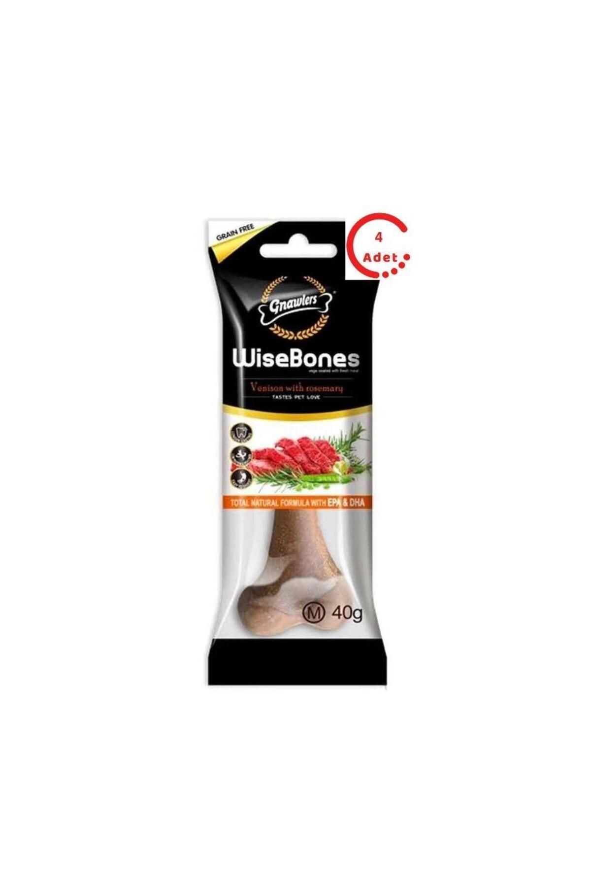 Gnawlers Wise Bones Geyik Etli ve Biberiyeli Köpek Ödül Kemiği 40 Gr x 4 Adet